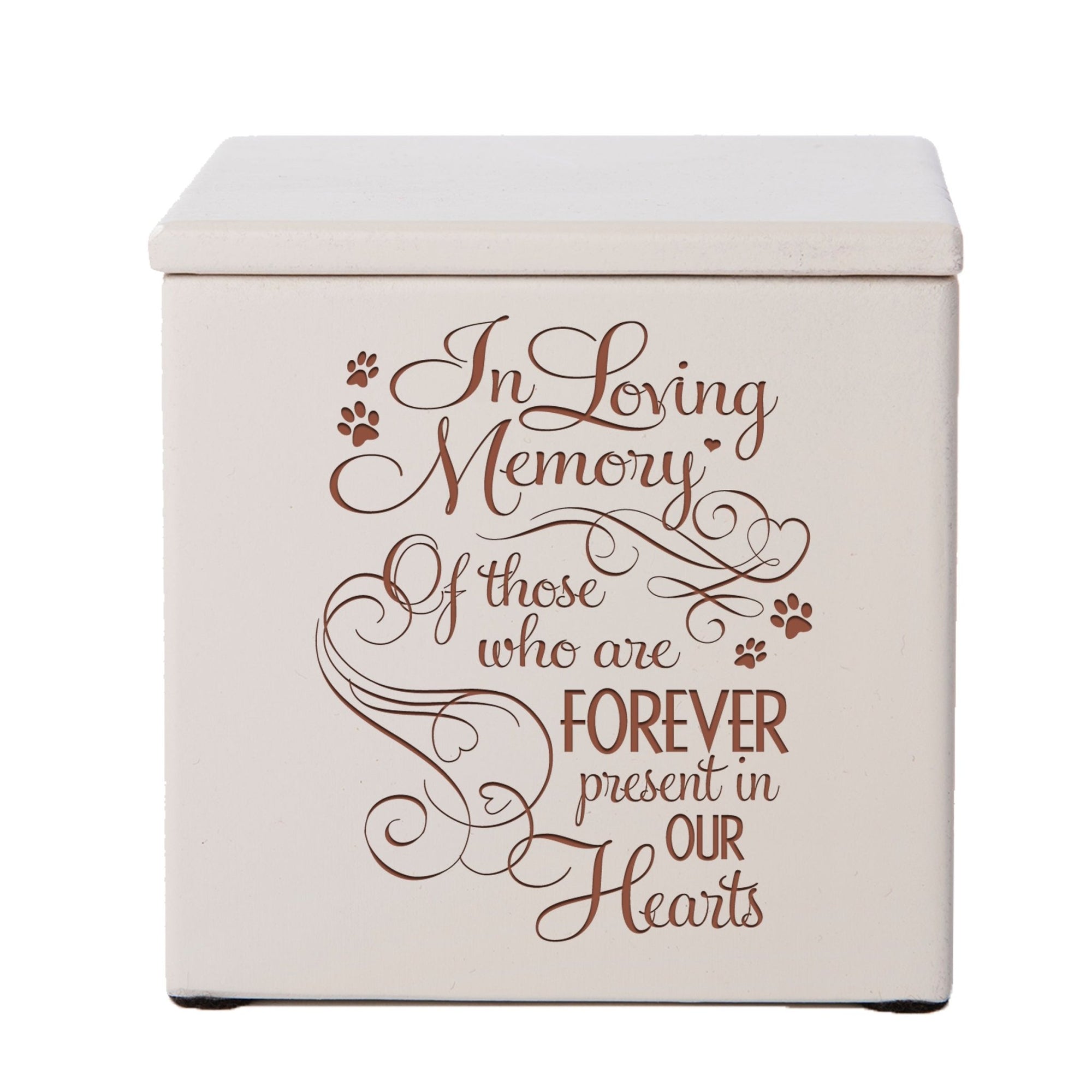 Wooden Memorial Pet Cremation Urn Box - In Loving Memory - LifeSong Milestones