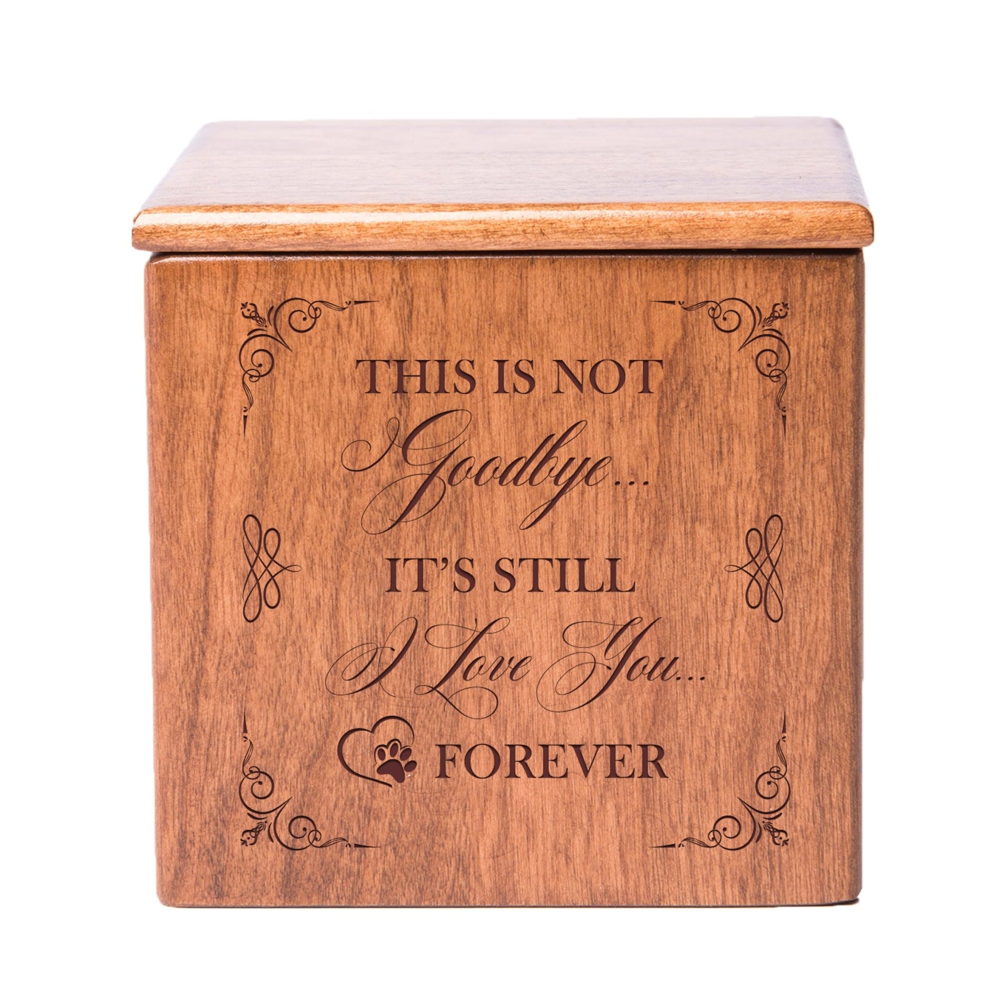 Engraved Pet Memorial Tabletop Wooden Urn Box