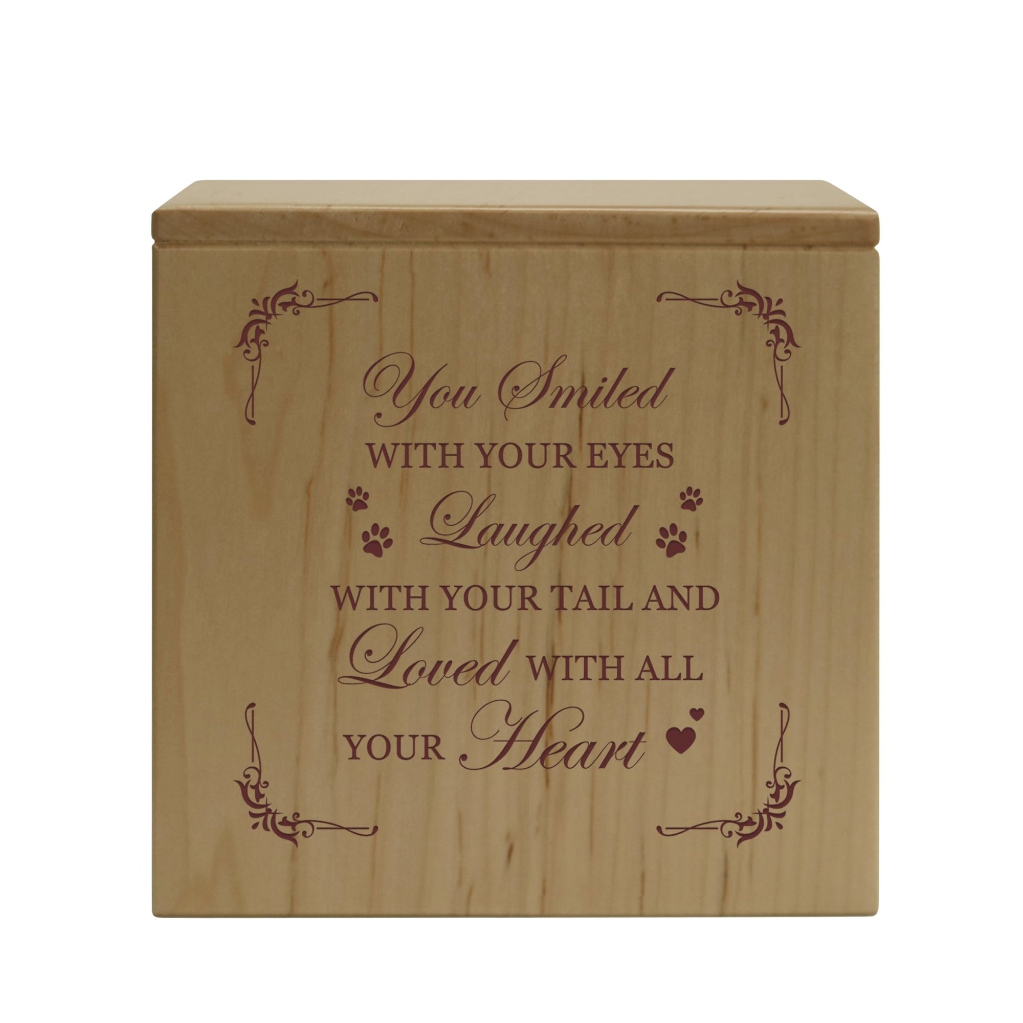 Engraved Handcrafted Pet Small Cremation Urn Box