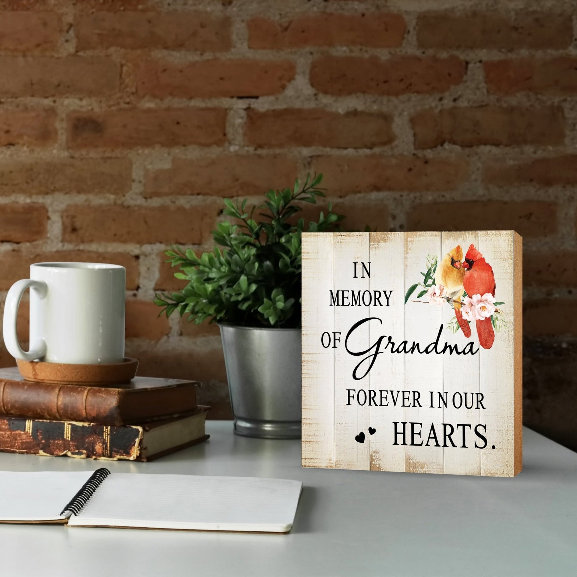 Wooden Memorial Shelf Décor and Tabletop Signs for Loss of Loved One - LifeSong Milestones