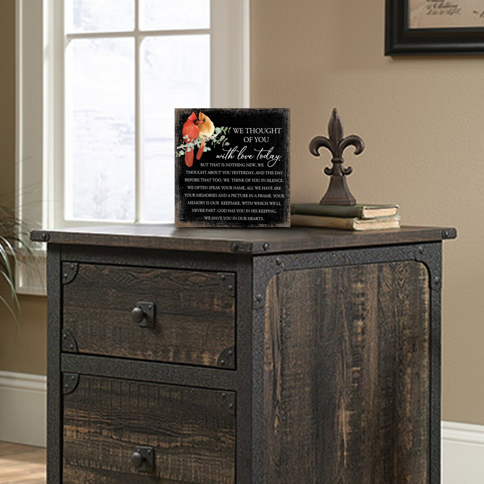 Wooden Memorial Shelf Décor and Tabletop Signs for Loss of Loved One - LifeSong Milestones