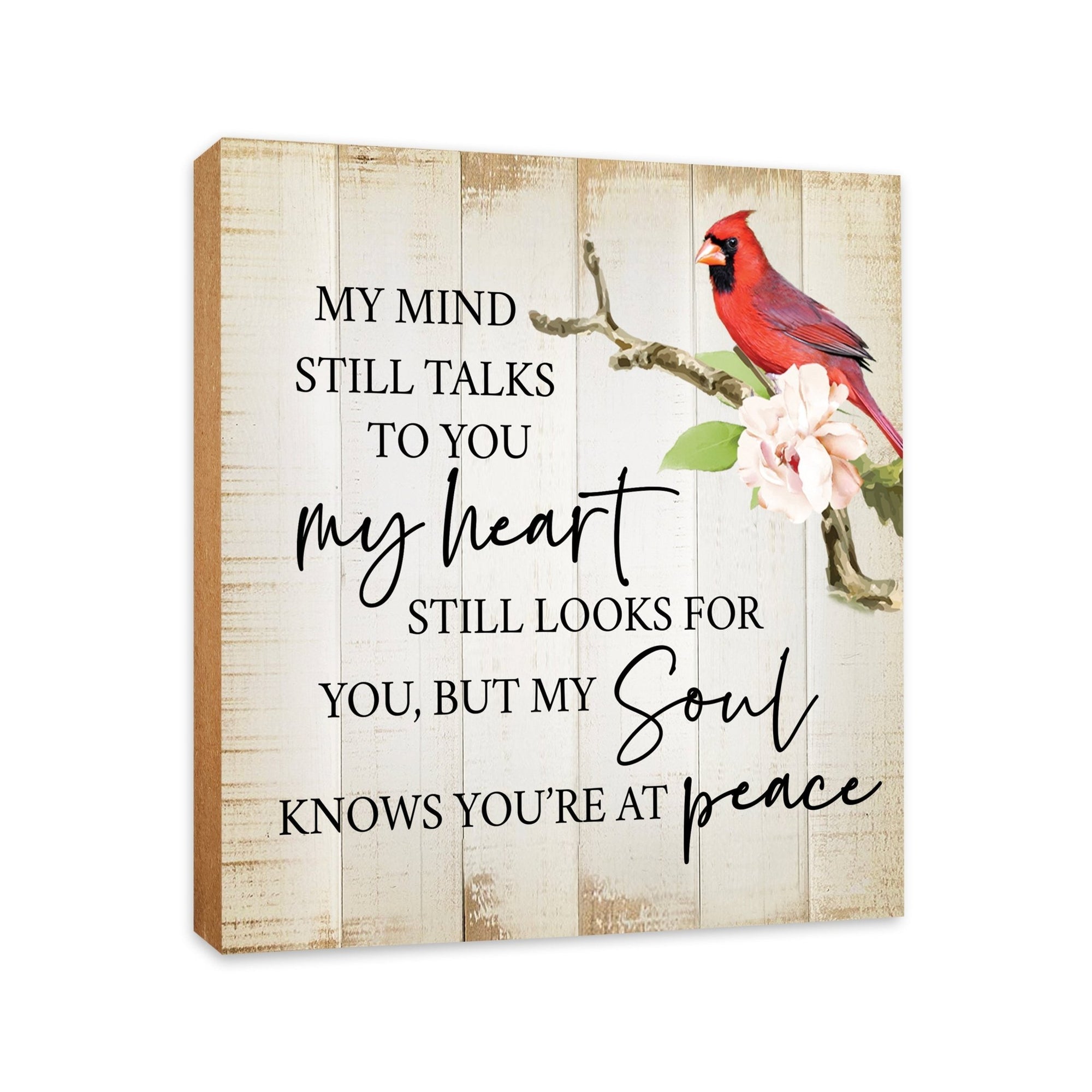 Wooden Memorial Shelf Décor and Tabletop Signs for Loss of Loved One - LifeSong Milestones