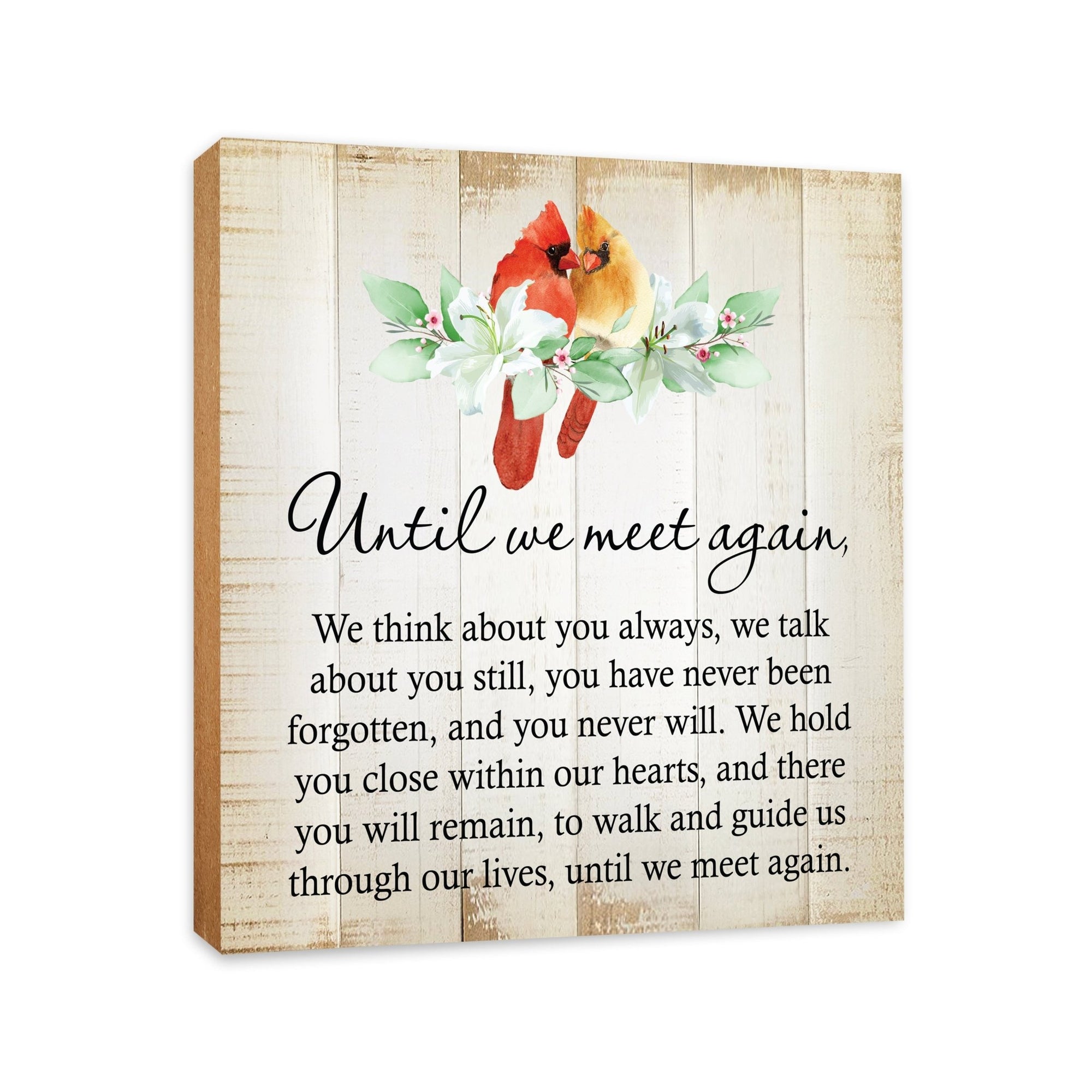 Wooden Memorial Shelf Décor and Tabletop Signs for Loss of Loved One - LifeSong Milestones