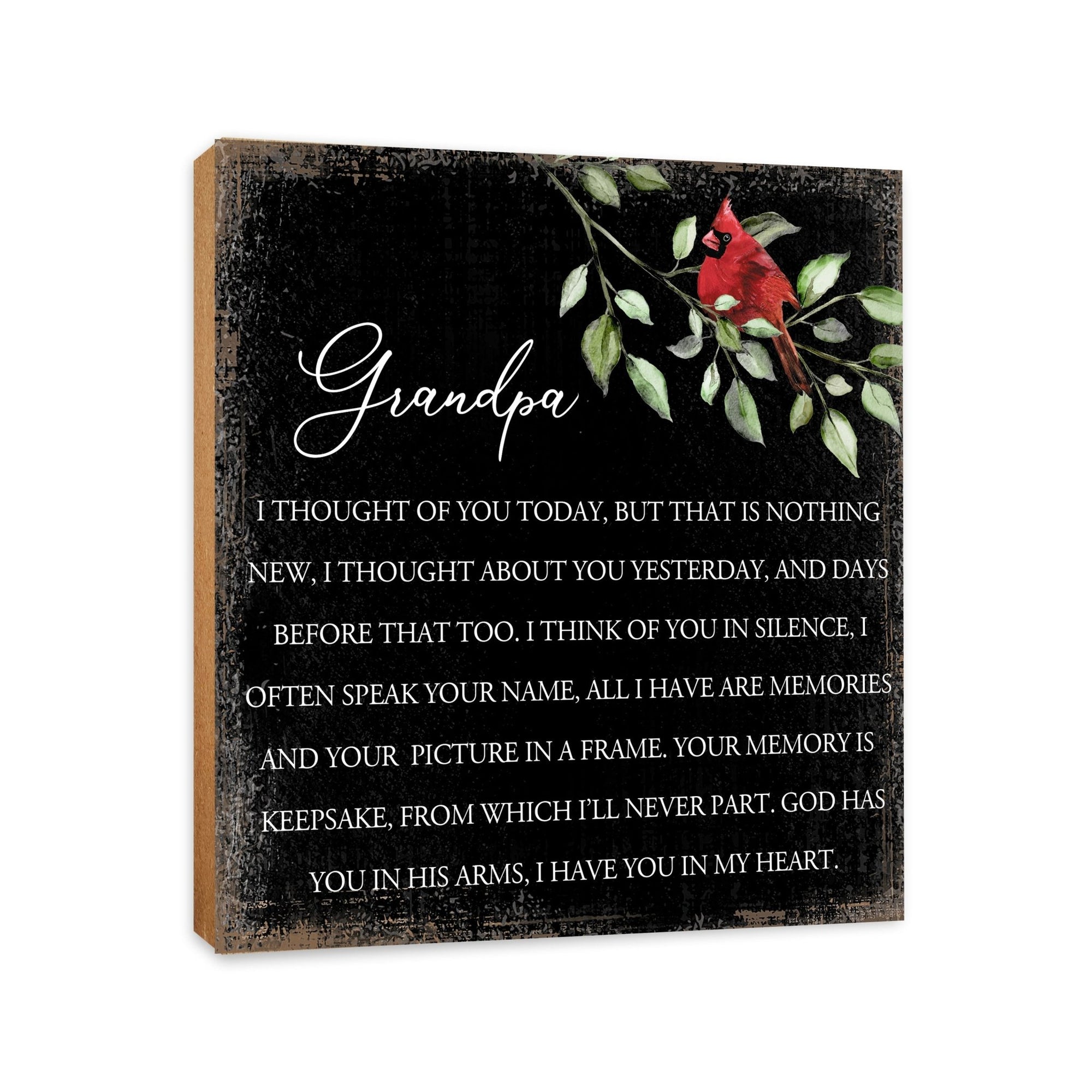 Wooden Memorial Shelf Décor and Tabletop Signs for Loss of Loved One - I Thought Of You - LifeSong Milestones