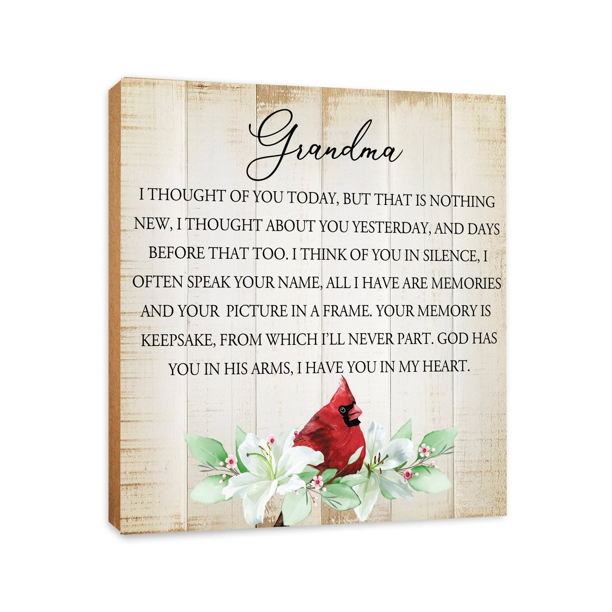 Wooden Memorial Shelf Décor and Tabletop Signs for Loss of Loved One - I Thought Of You - LifeSong Milestones