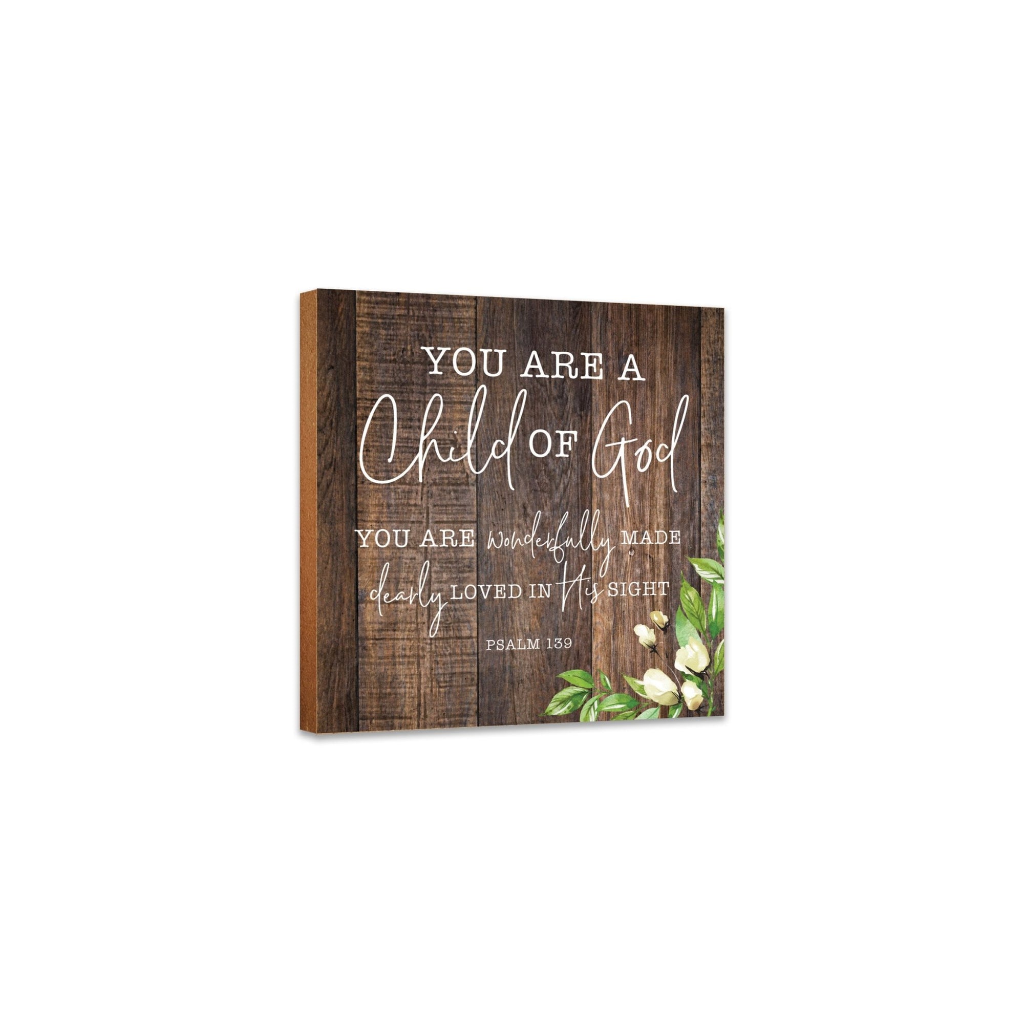 Wooden Shelf Décor and Tabletop Signs for Baby Baptism - LifeSong Milestones