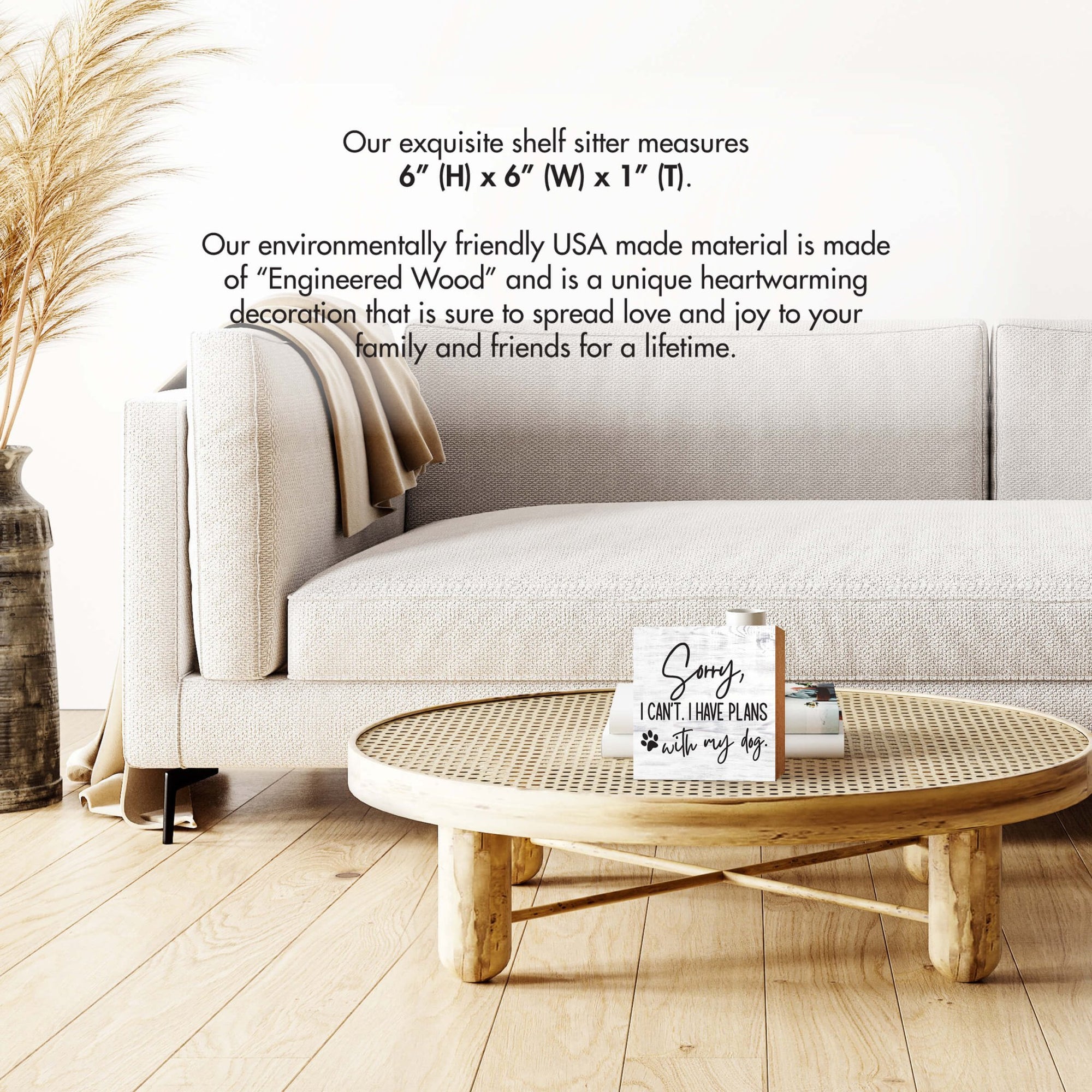 Wooden Shelf Decor and Tabletop Signs with Pet Verses - Plans With My Dog - LifeSong Milestones