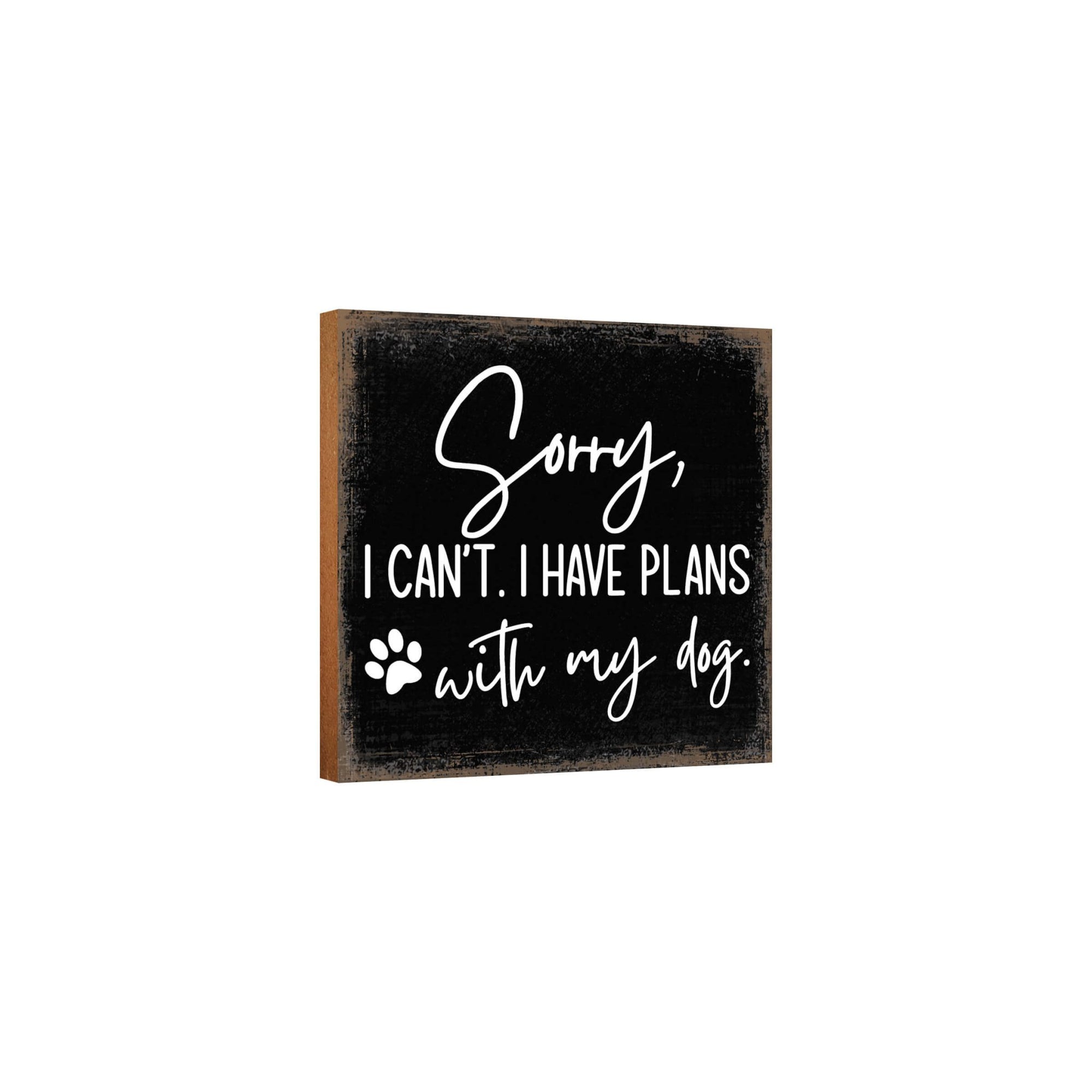 Wooden Shelf Decor and Tabletop Signs with Pet Verses - Plans With My Dog - LifeSong Milestones