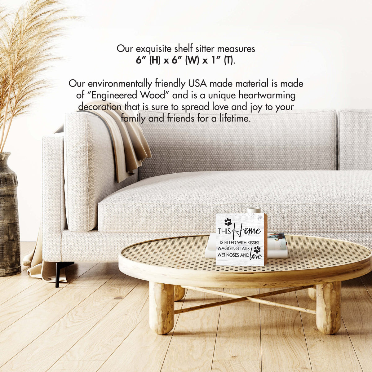 Wooden Shelf Decor and Tabletop Signs with Pet Verses - This Home Is Filled - LifeSong Milestones