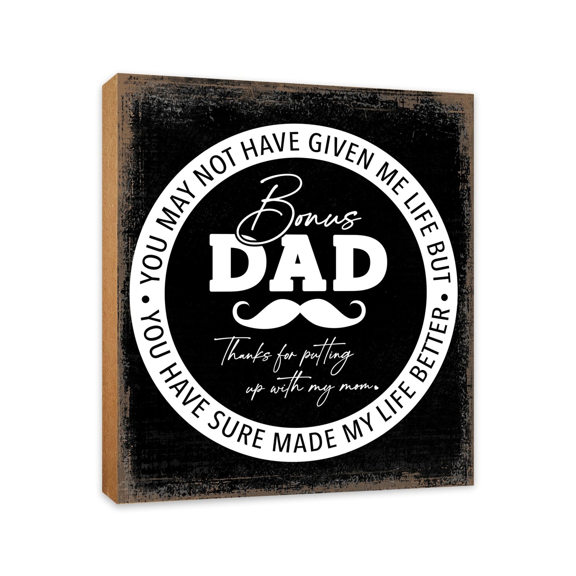 Wooden Tabletop and Shelf Décor Gift for Stepdad - LifeSong Milestones