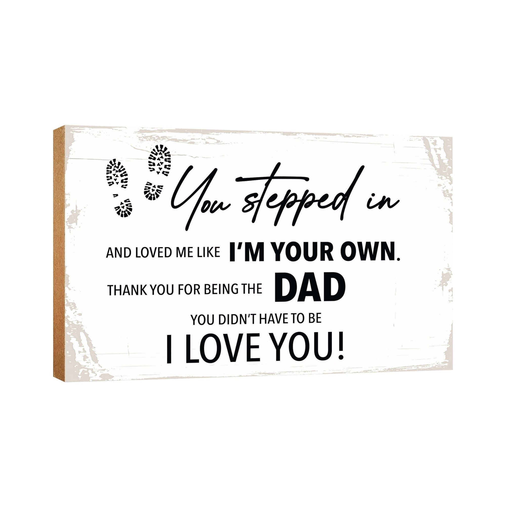 Wooden Tabletop and Shelf Décor Gift for Stepdad - LifeSong Milestones