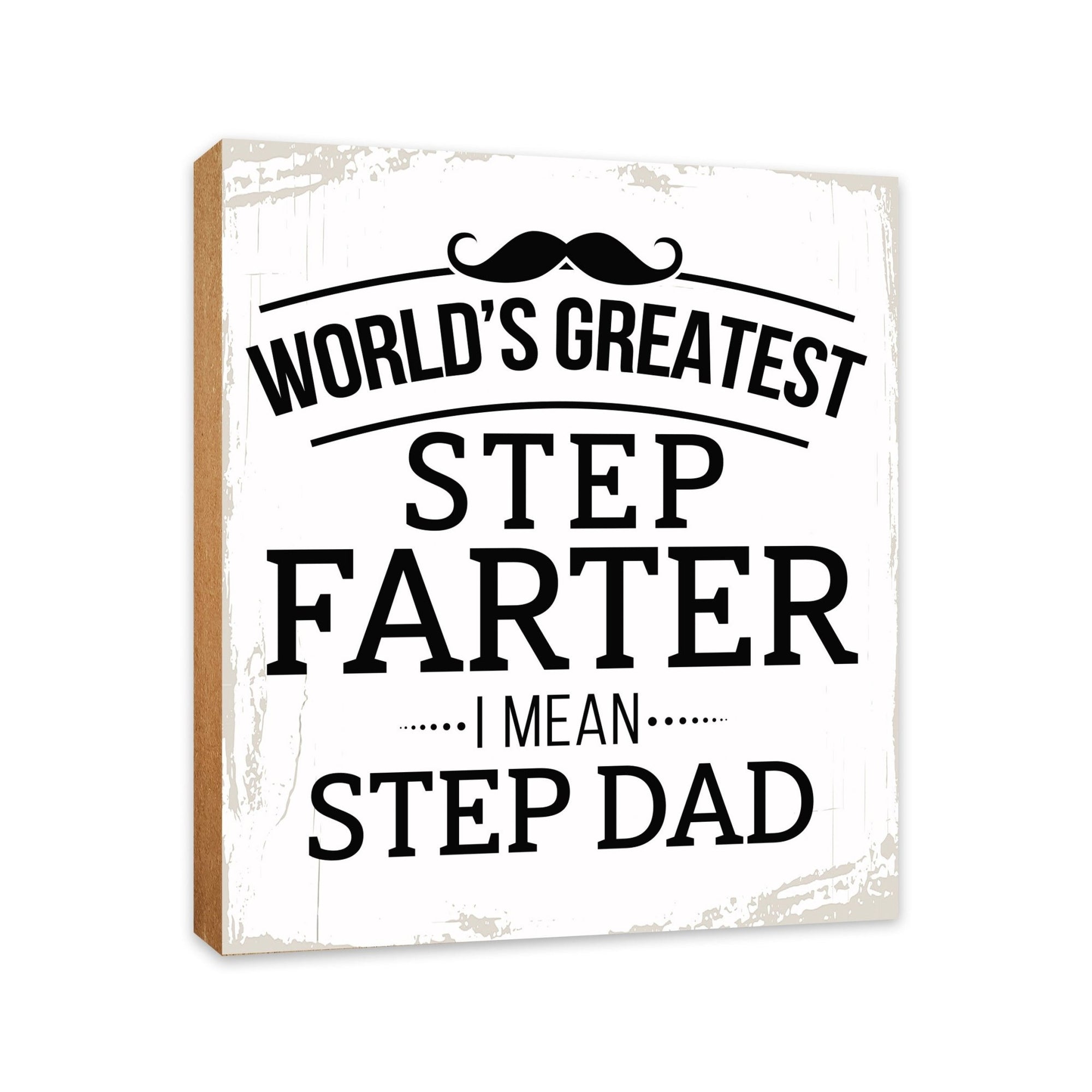 Wooden Tabletop and Shelf Décor Gift for Stepdad - LifeSong Milestones