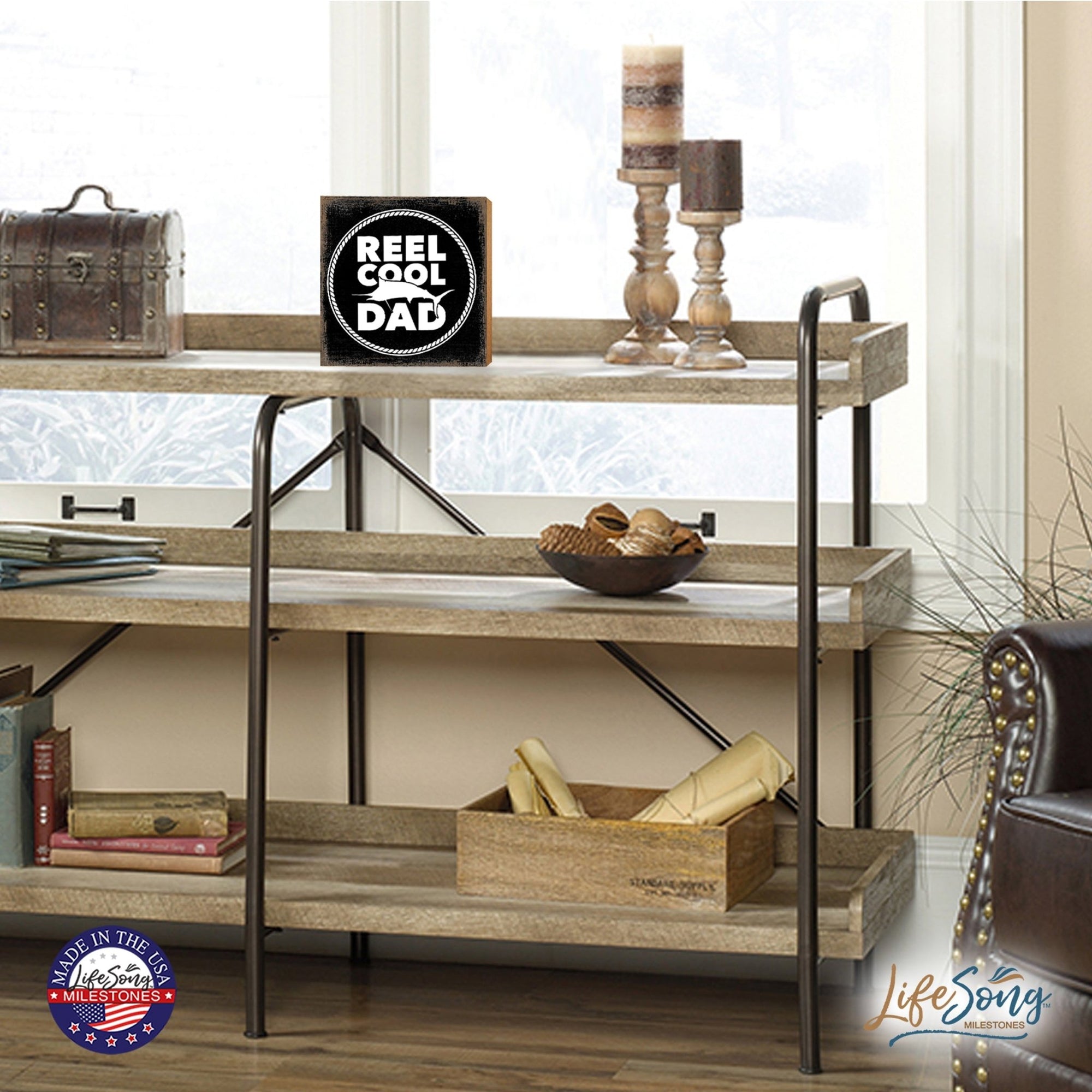 Wooden Tabletop and Unique Shelf Décor Gift for Dad - LifeSong Milestones