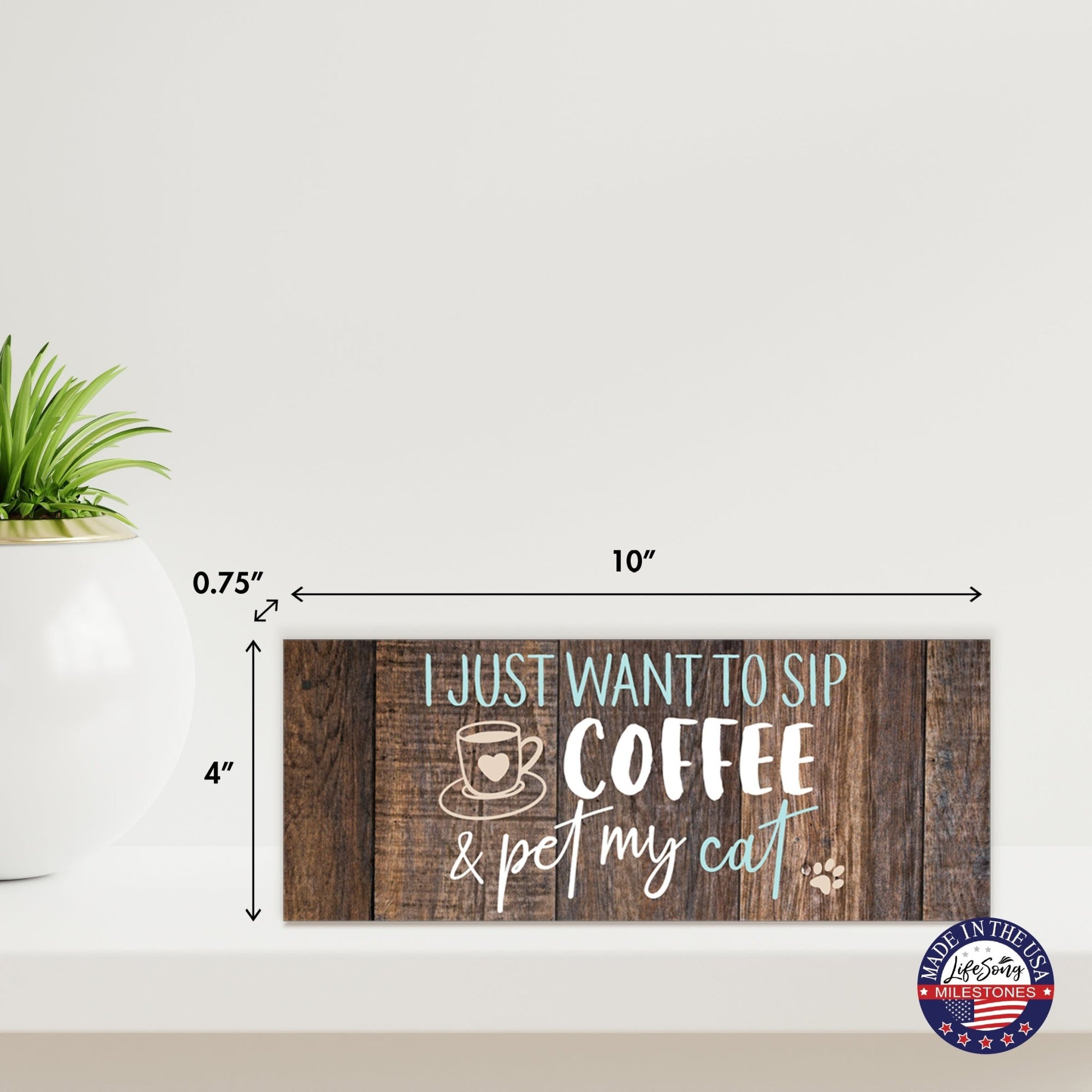 Wooden Unique Pet Shelf Décor and Tabletop Signs - LifeSong Milestones