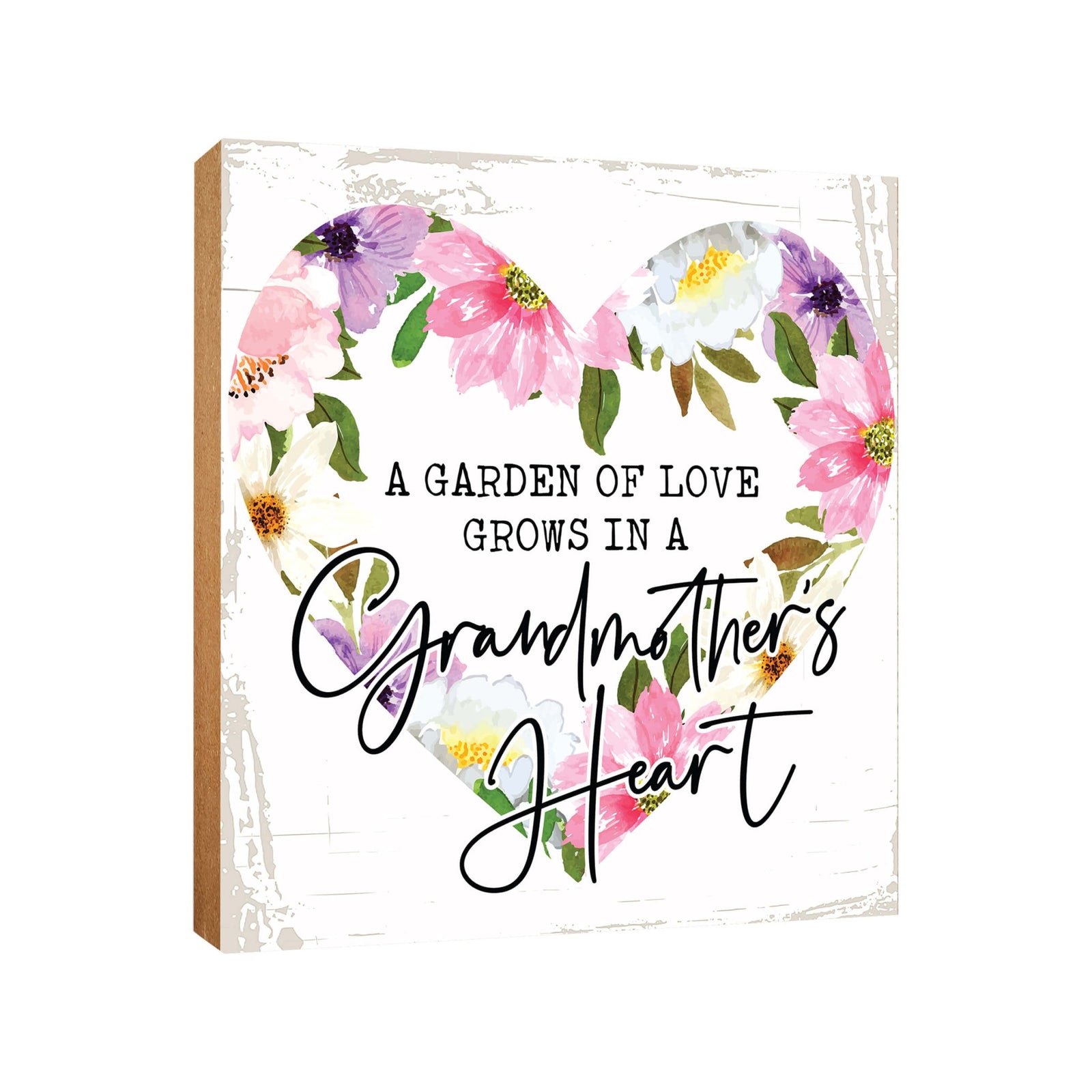 Wooden Unique Shelf Decor and Table Top Signs for Grandmother - A Garden of Love - LifeSong Milestones