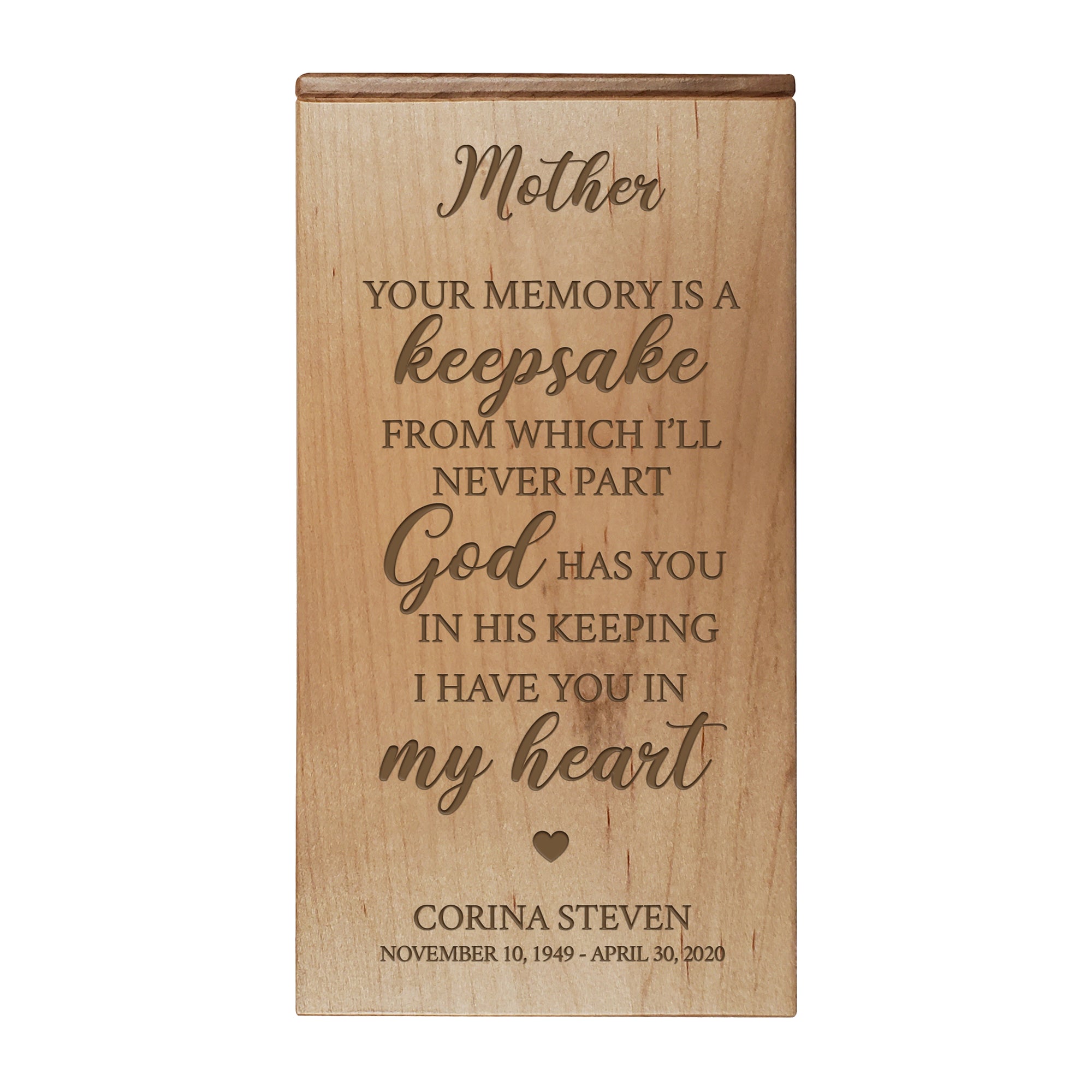 Customizable Wooden Keepsake Urn Box for Lasting Tributes