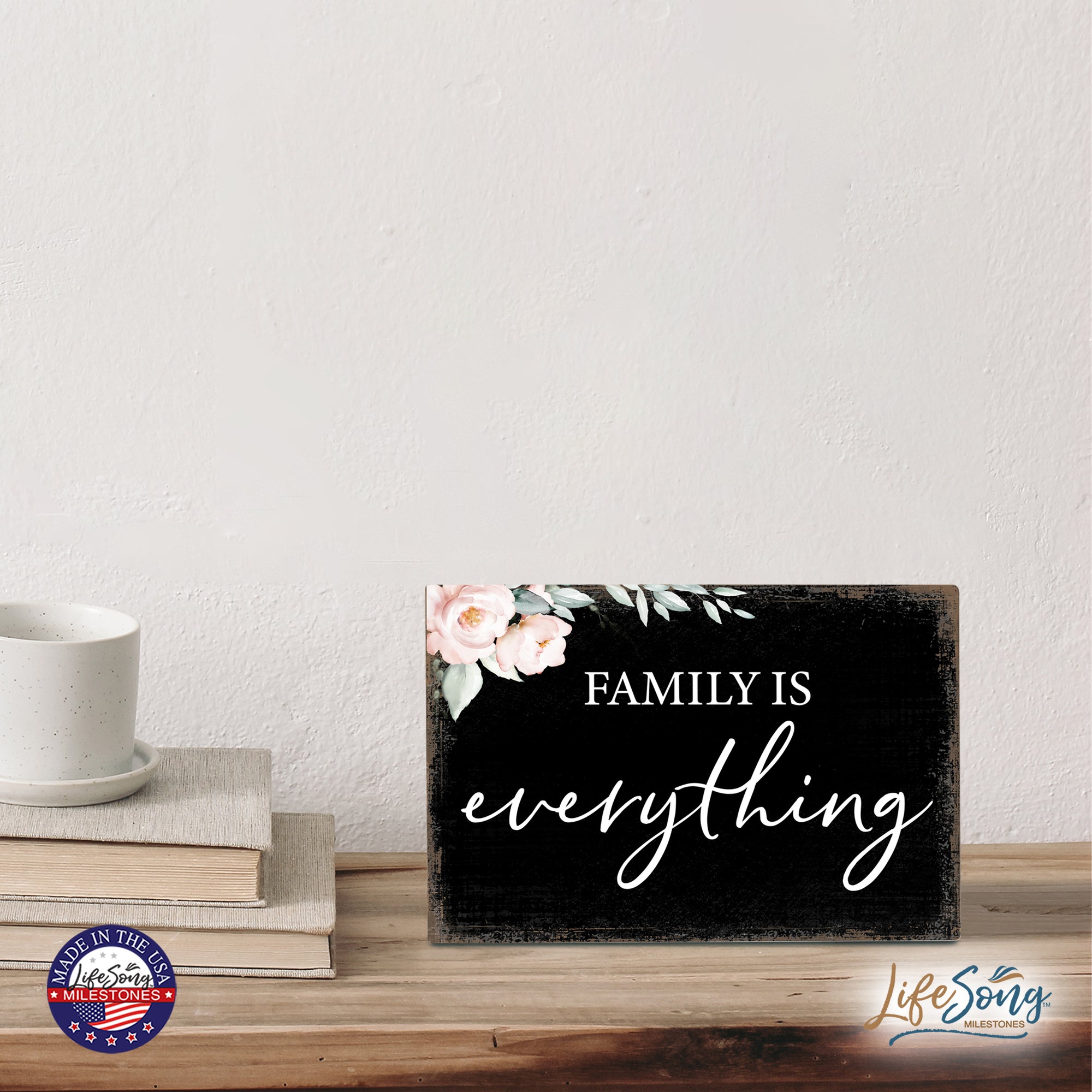 Modern Inspirational 5.5x8in Wooden Plaque Family And Home Tabletop Decor - Family Is Everything