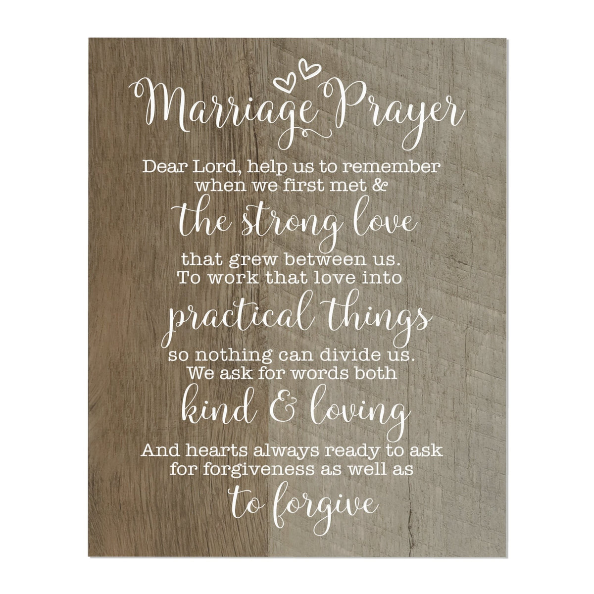 A Marriage Prayer Digital 8x10 Plaque - With Hearts - LifeSong Milestones