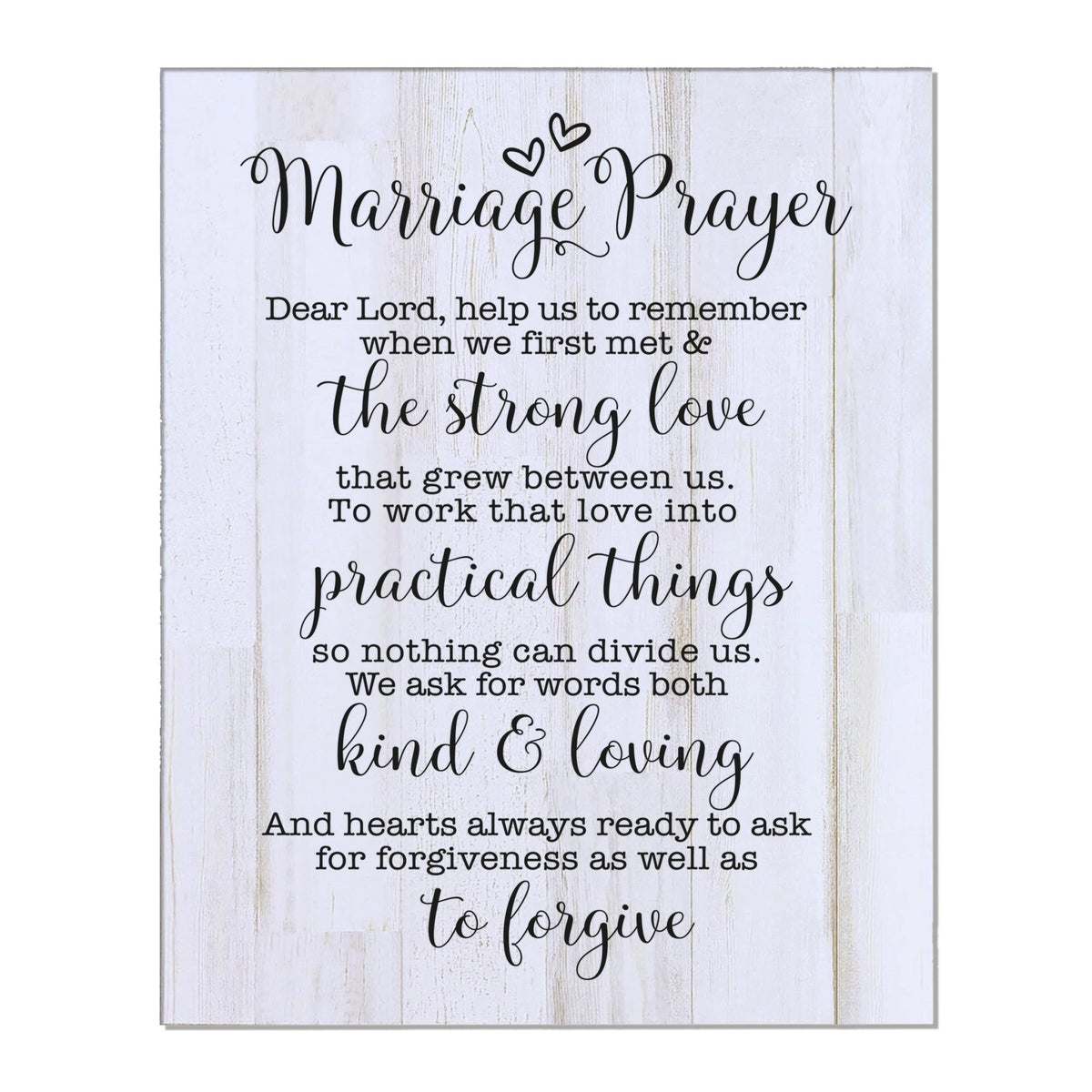 A Marriage Prayer Digital 8x10 Plaque - With Hearts - LifeSong Milestones