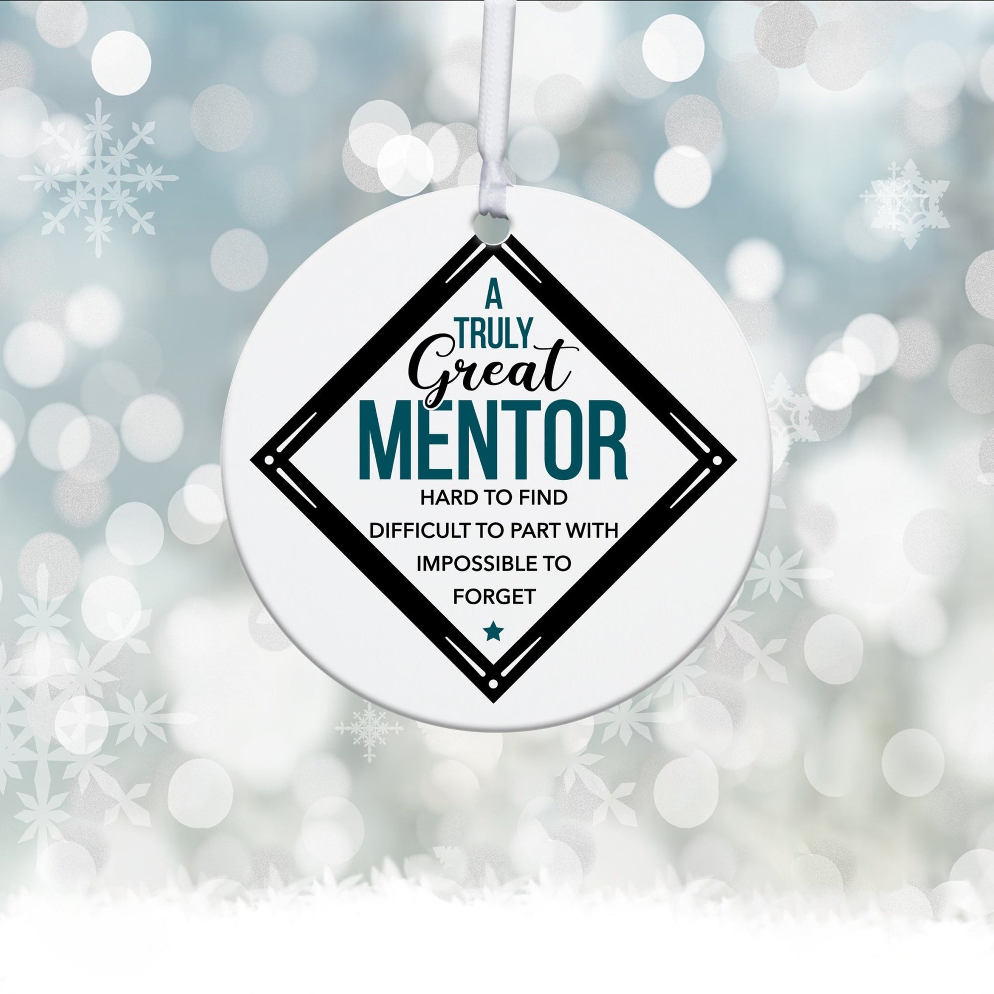 Boss / Leader White Ornament With Inspirational Message Gift Ideas - A Truly Great Mentor - LifeSong Milestones