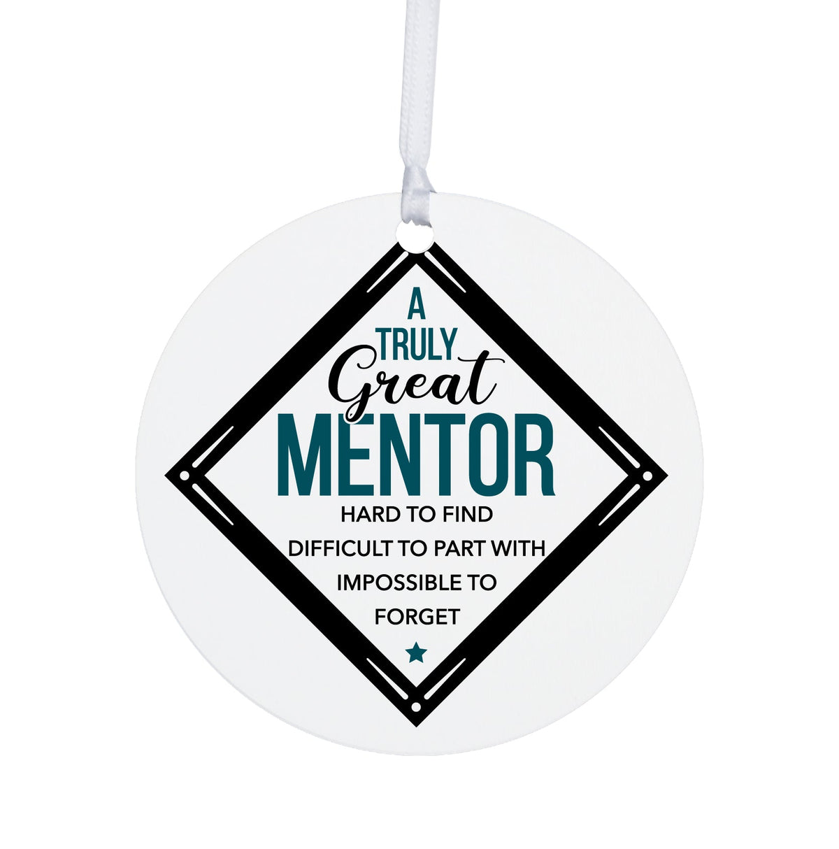 Boss / Leader White Ornament With Inspirational Message Gift Ideas - A Truly Great Mentor - LifeSong Milestones