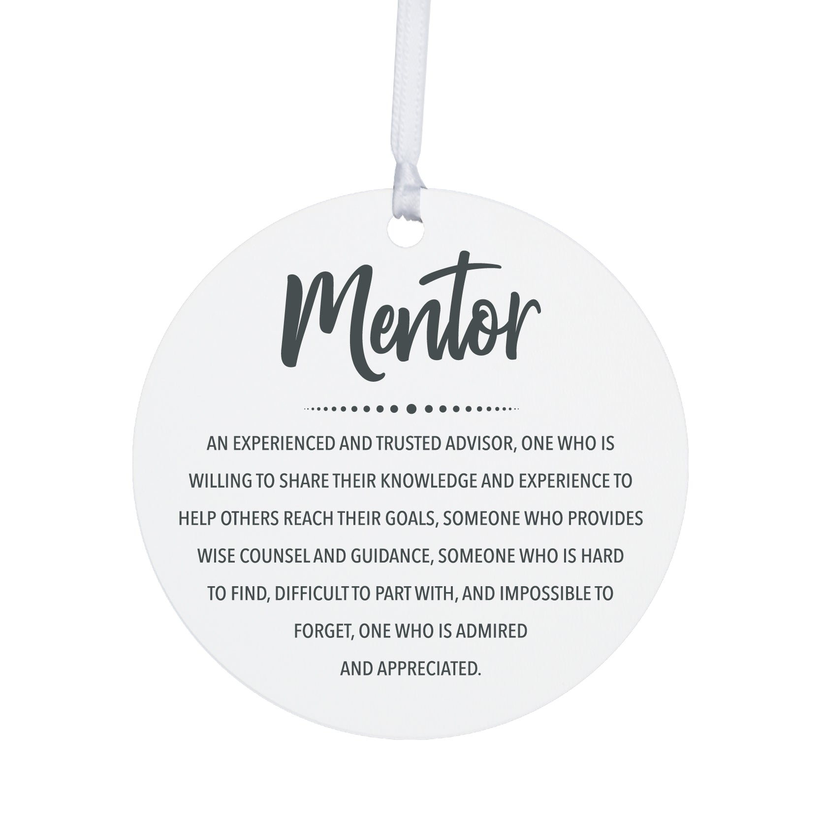 Boss / Leader White Ornament With Inspirational Message Gift Ideas - Mentor (n.) - LifeSong Milestones