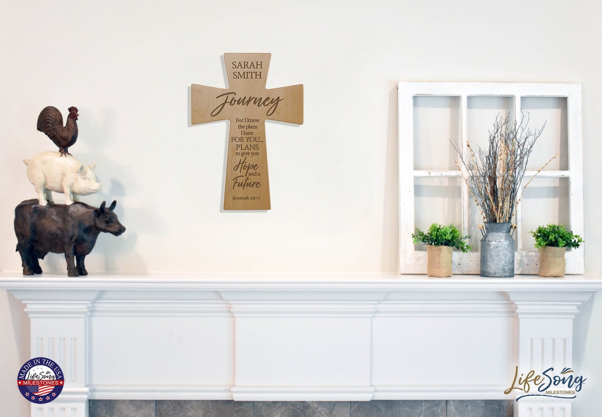 Custom Confirmation Wall Cross - For I know the plans I have for you - Jeremiah 29:11 - LifeSong Milestones