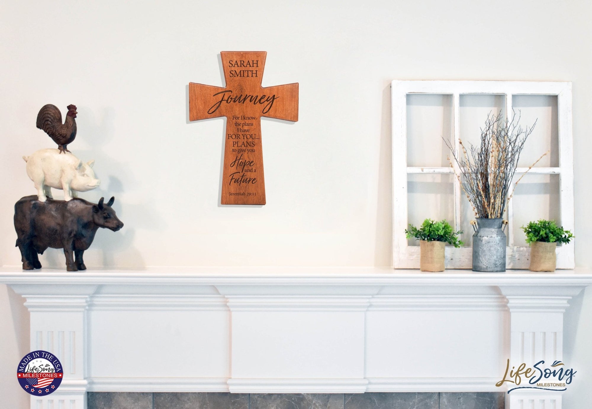 Custom Confirmation Wall Cross - For I know the plans I have for you - Jeremiah 29:11 - LifeSong Milestones