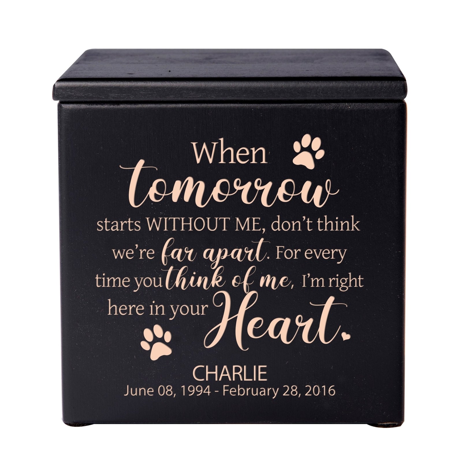 Personalised pet ashes outlet box