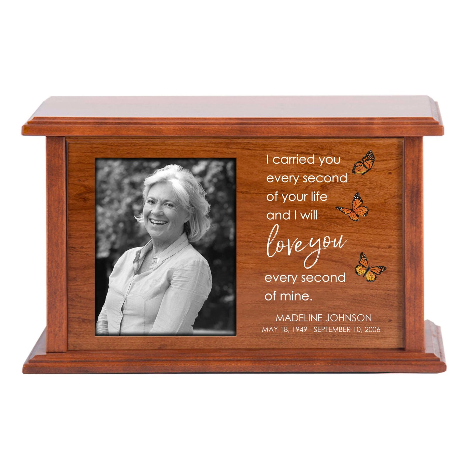 Personalized Engraved Photo Cremation Urn Box for Adults