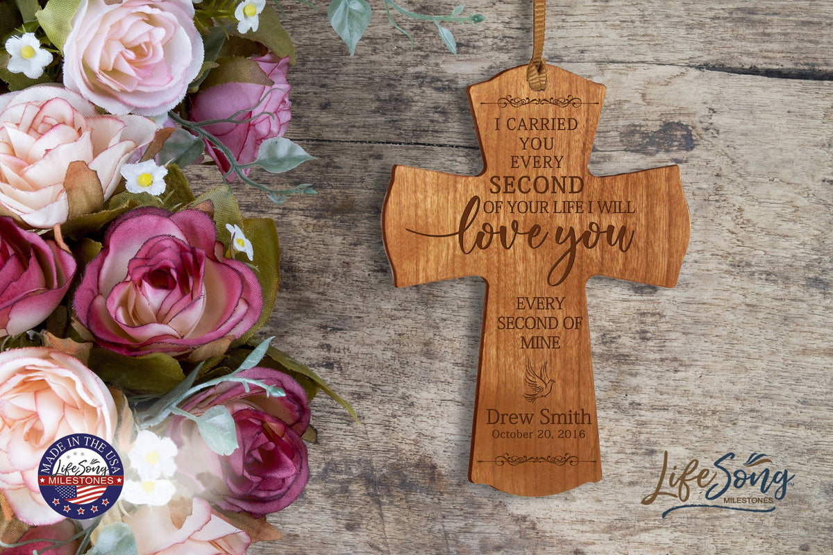 Wooden Cross with Personalized Engraving - A Cowboy's Wife