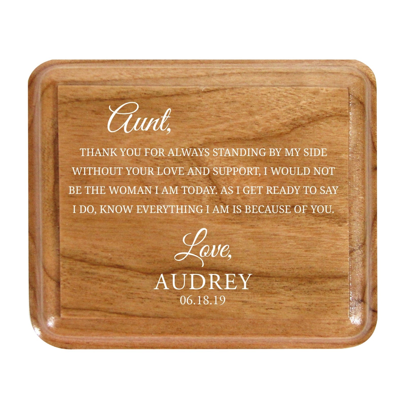 Lifesong Milestones Custom Modern Keepsake Box Inspirational Quotes for Aunts 3.5x3 Aunt, Thank You