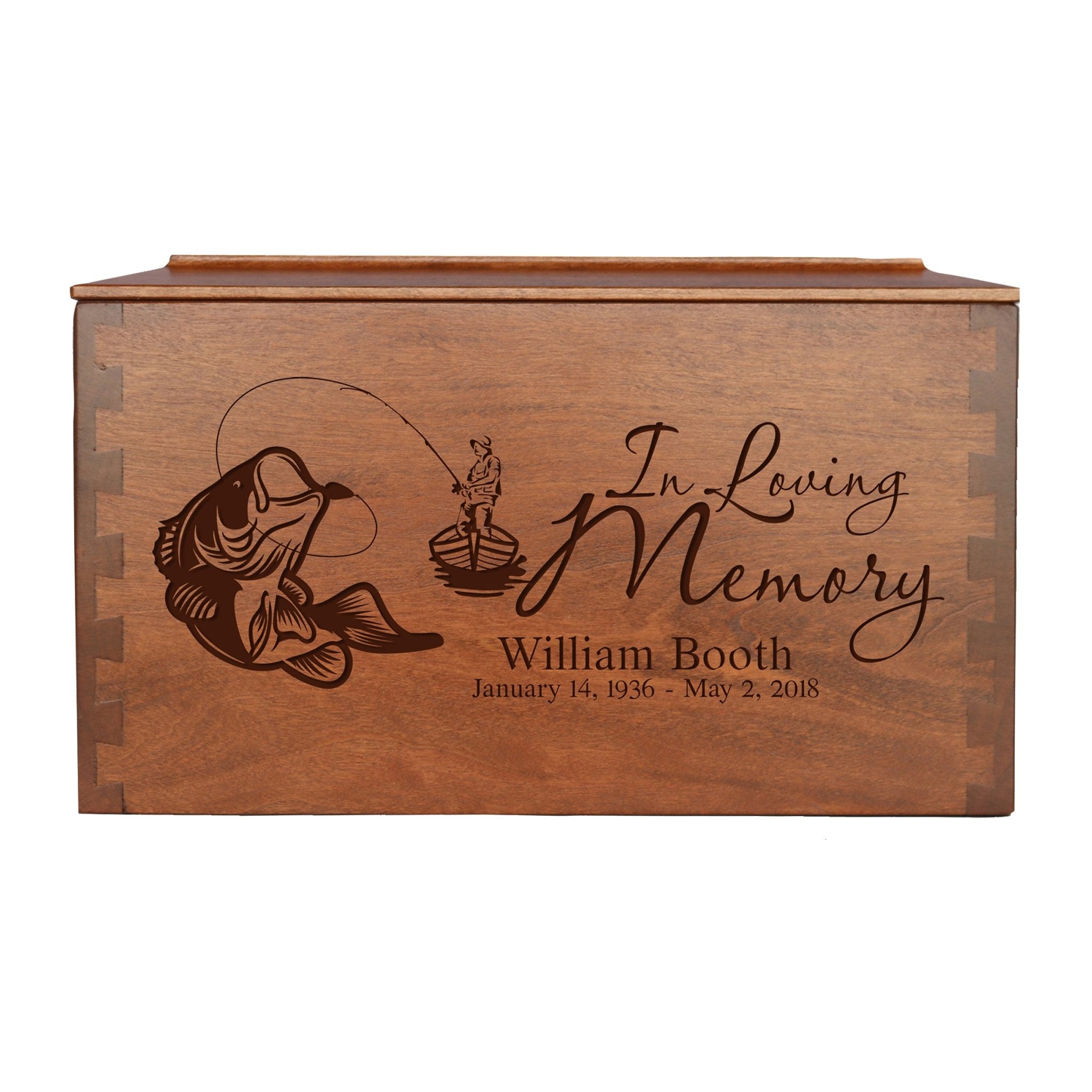 Custom Wooden Cremation Urn Box Extra Large for Human Ashes holds