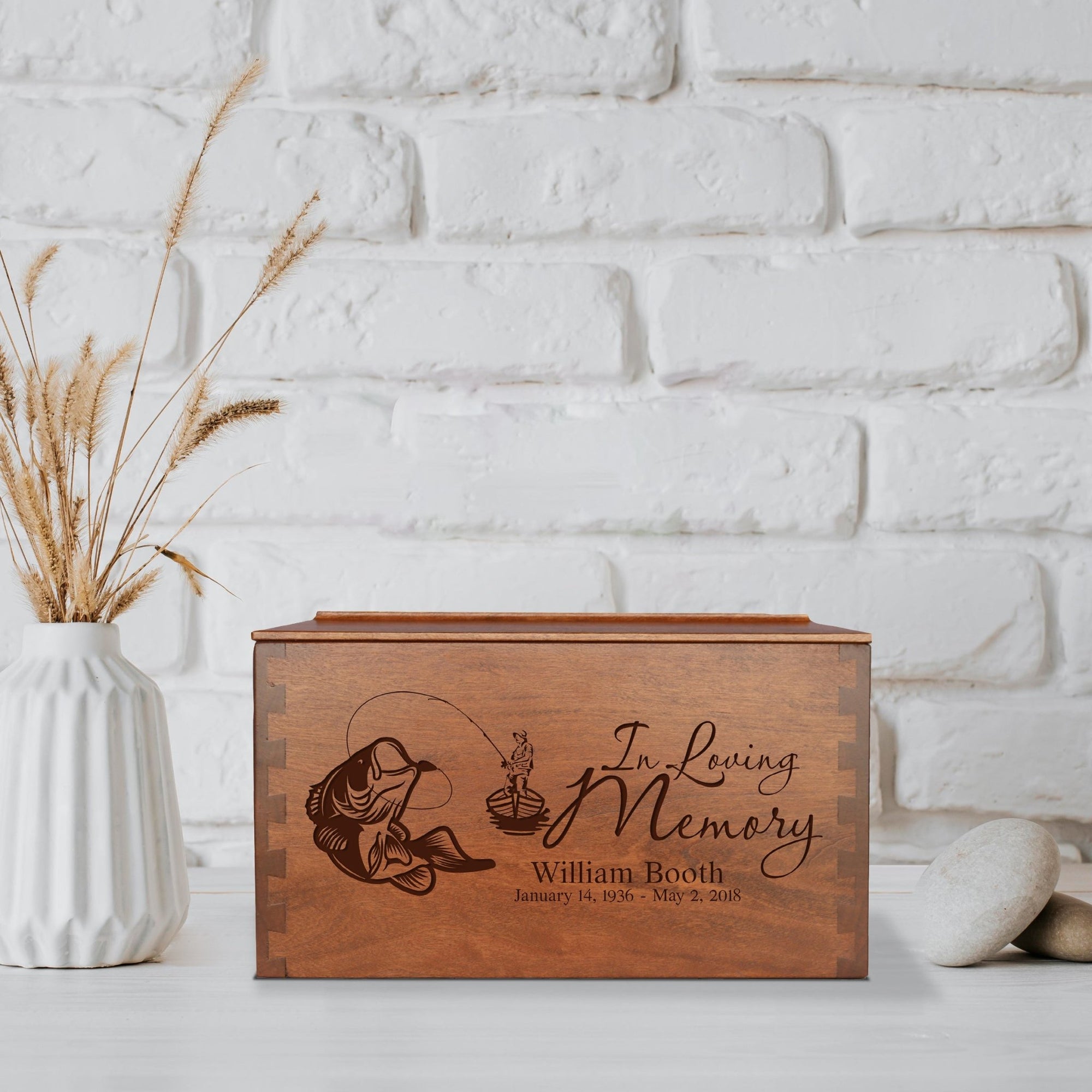 Custom Wooden Cremation Urn Box Extra Large for Human Ashes holds