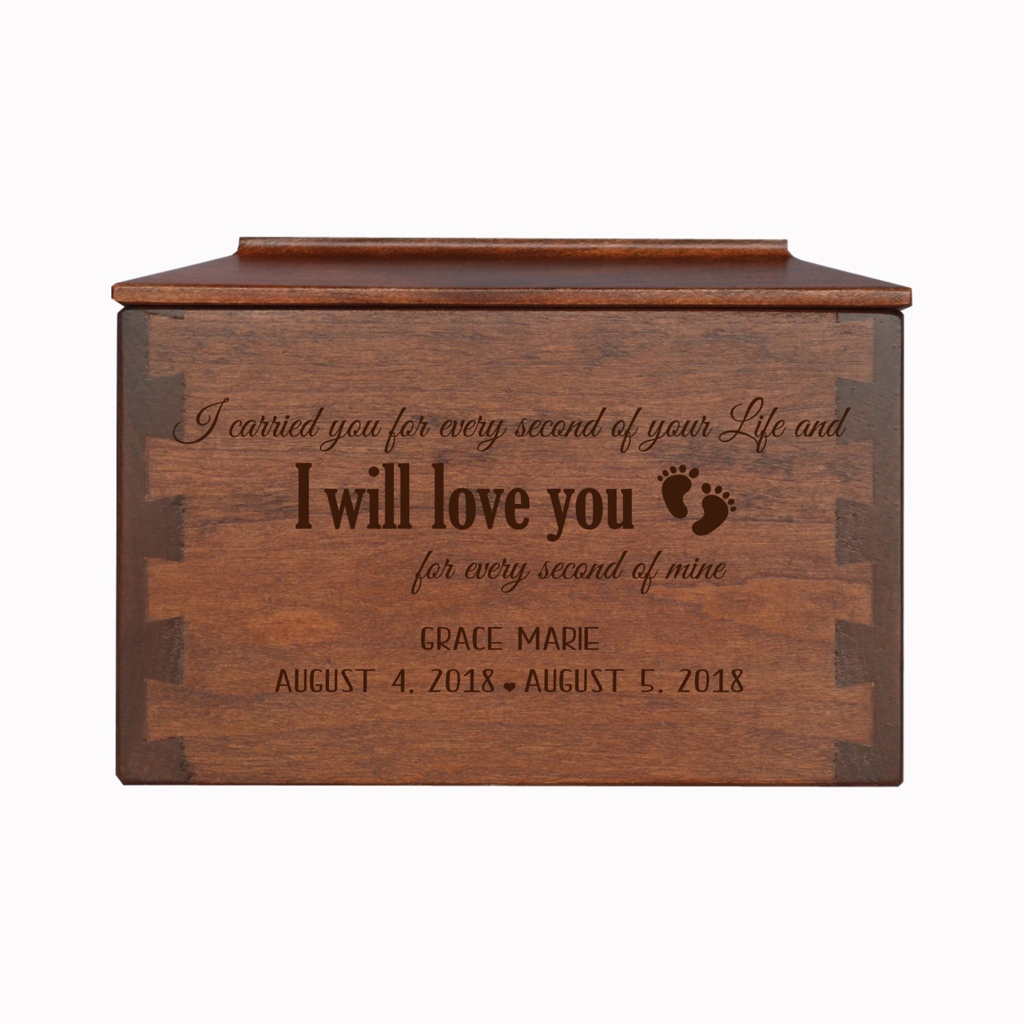 Small Personalized Memorial Dovetail Cremation Urn Box for Adults