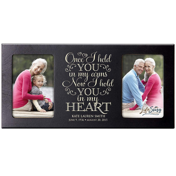 Custom Wooden Memorial Double Picture Frame holds 2-4x6 photo - In Lov -  LifeSong Milestones