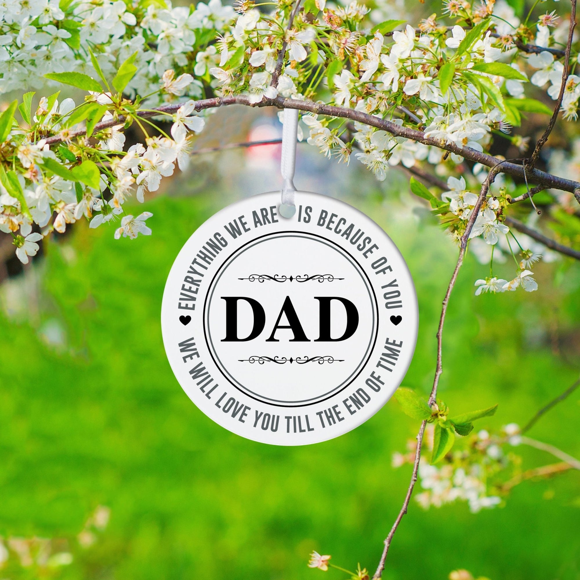 Dads White Ornament With Inspirational Message Gift Ideas - Dad - LifeSong Milestones