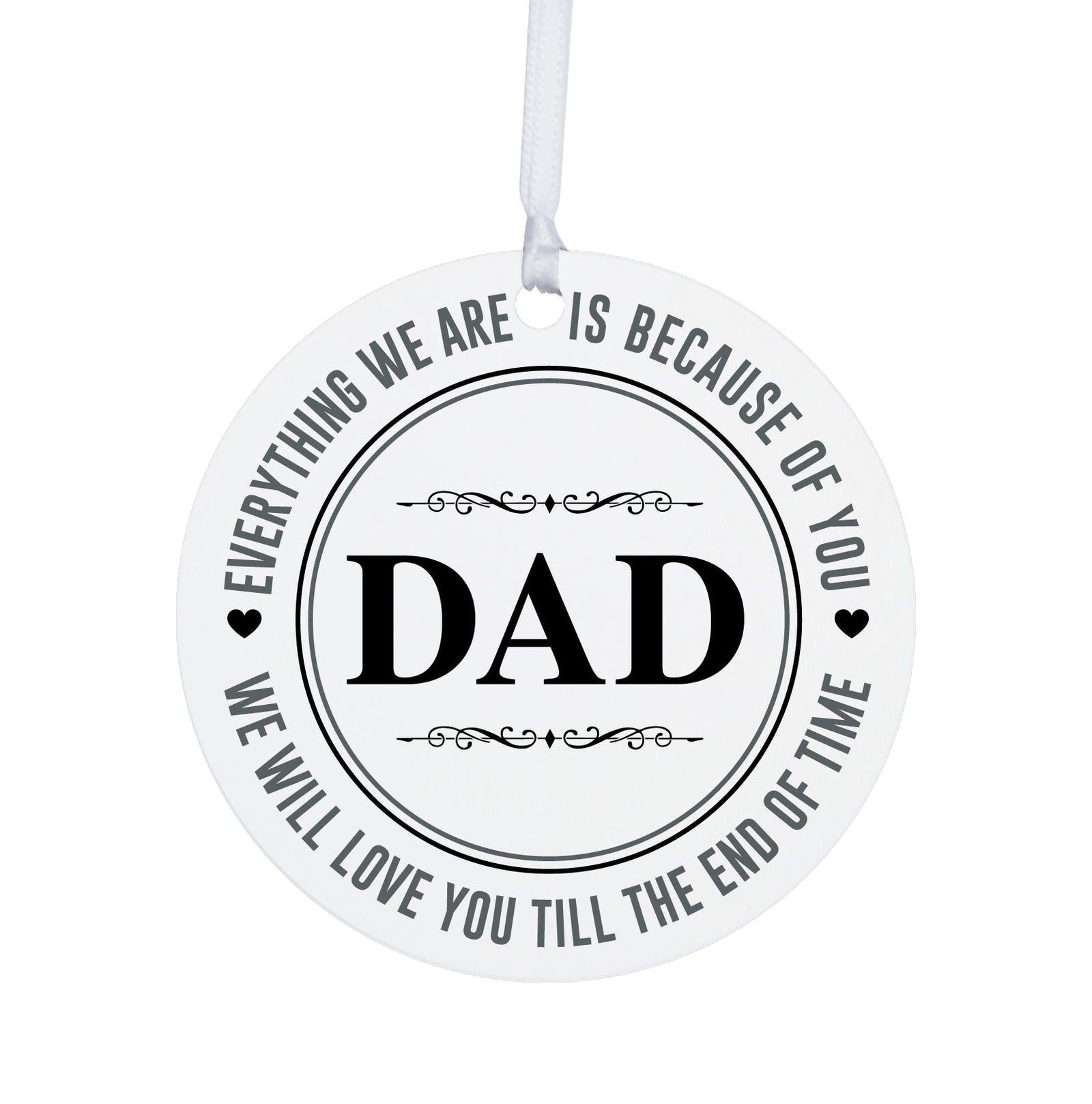 Fishing Dad White Ornament With Inspirational Message Gift Ideas - I C -  LifeSong Milestones