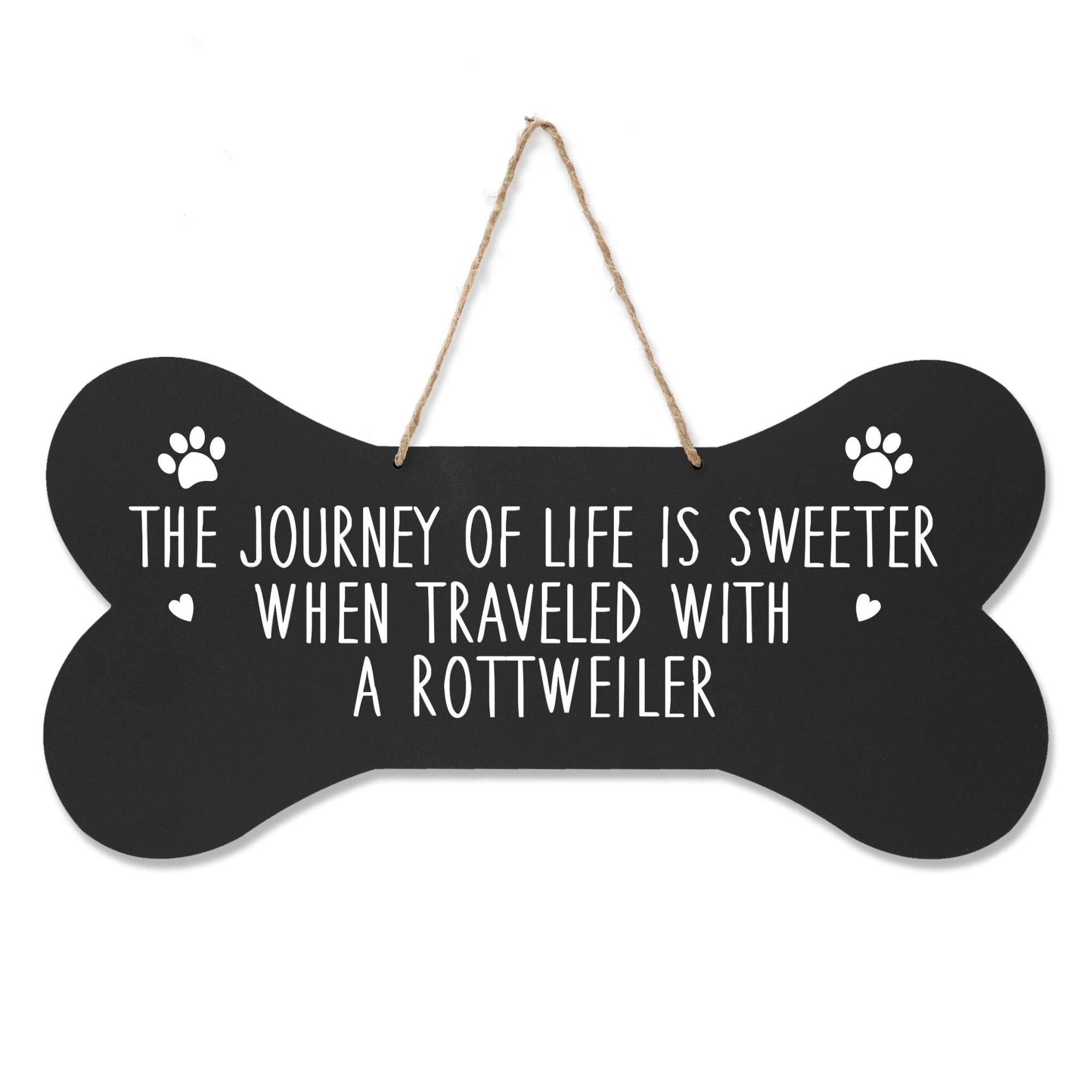 Dog Bone Rope Wall Sign - Rottweiler - LifeSong Milestones