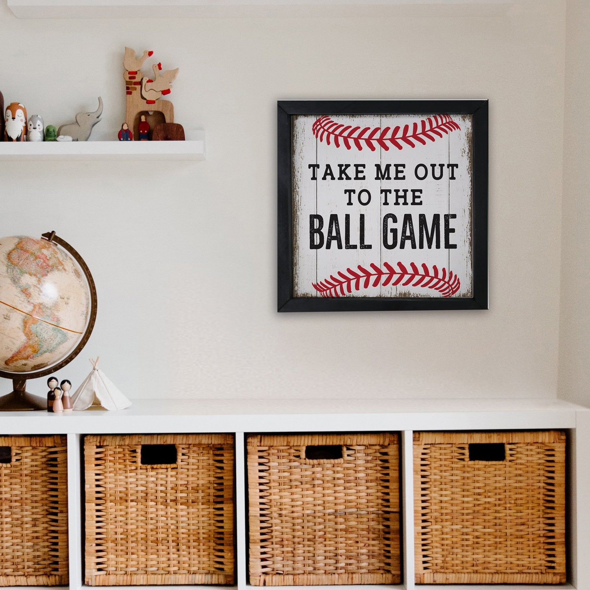 Elegant Baseball Framed Shadow Box Shelf Décor With Inspiring Bible Verses - Ball Game - LifeSong Milestones