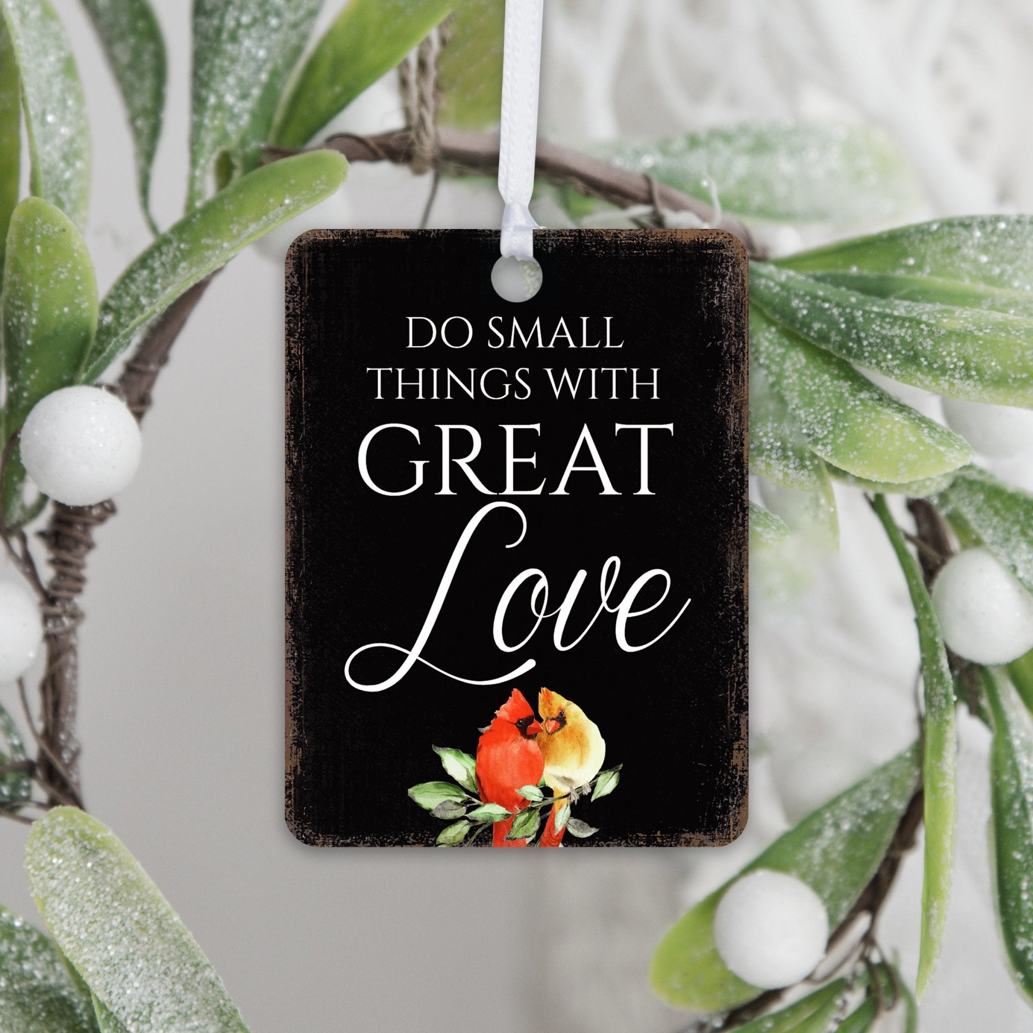 Lifesong Milestones Cardinal Wooden Hanging Ornaments Decor - Do Small Things, Size: 3 (W) x 4 (H) x 0.125 (t) in, Black