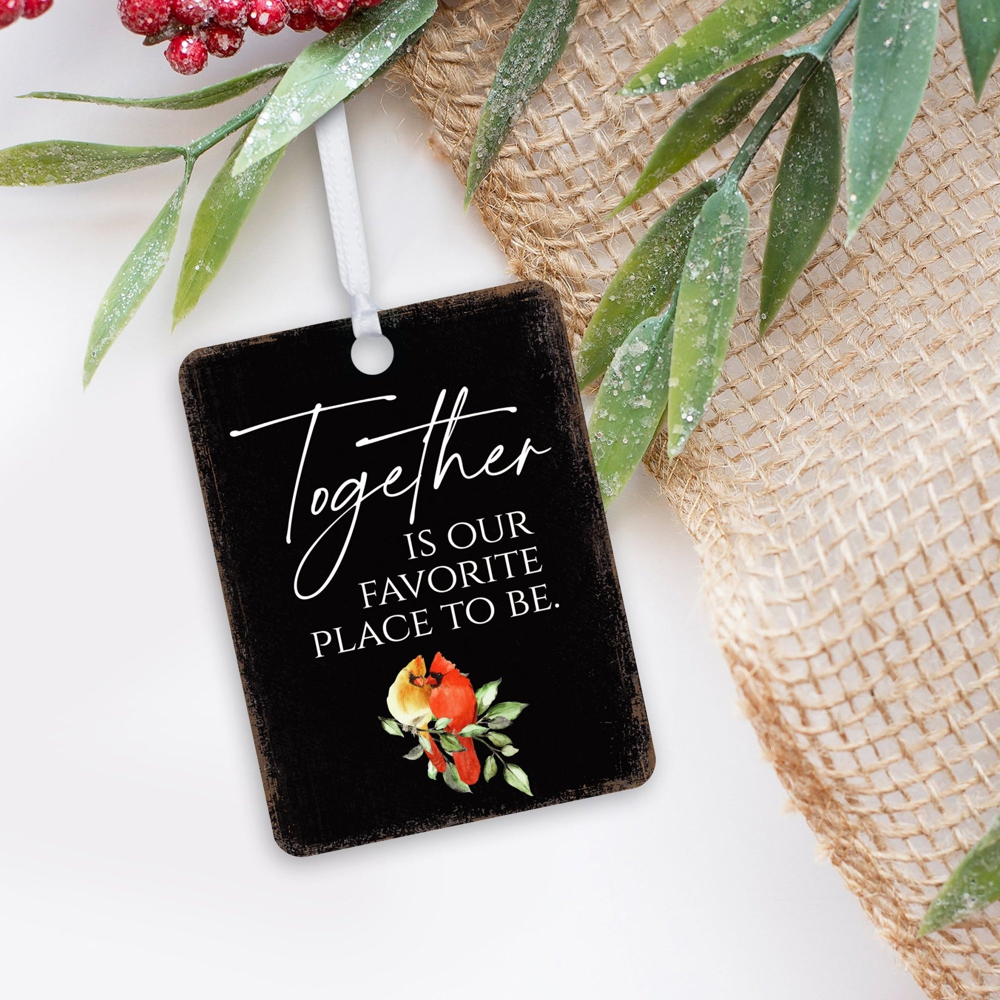 Elegant Vertical Cardinal Wooden Ornament With Everyday Verses Gift Ideas - Together Is Our - LifeSong Milestones