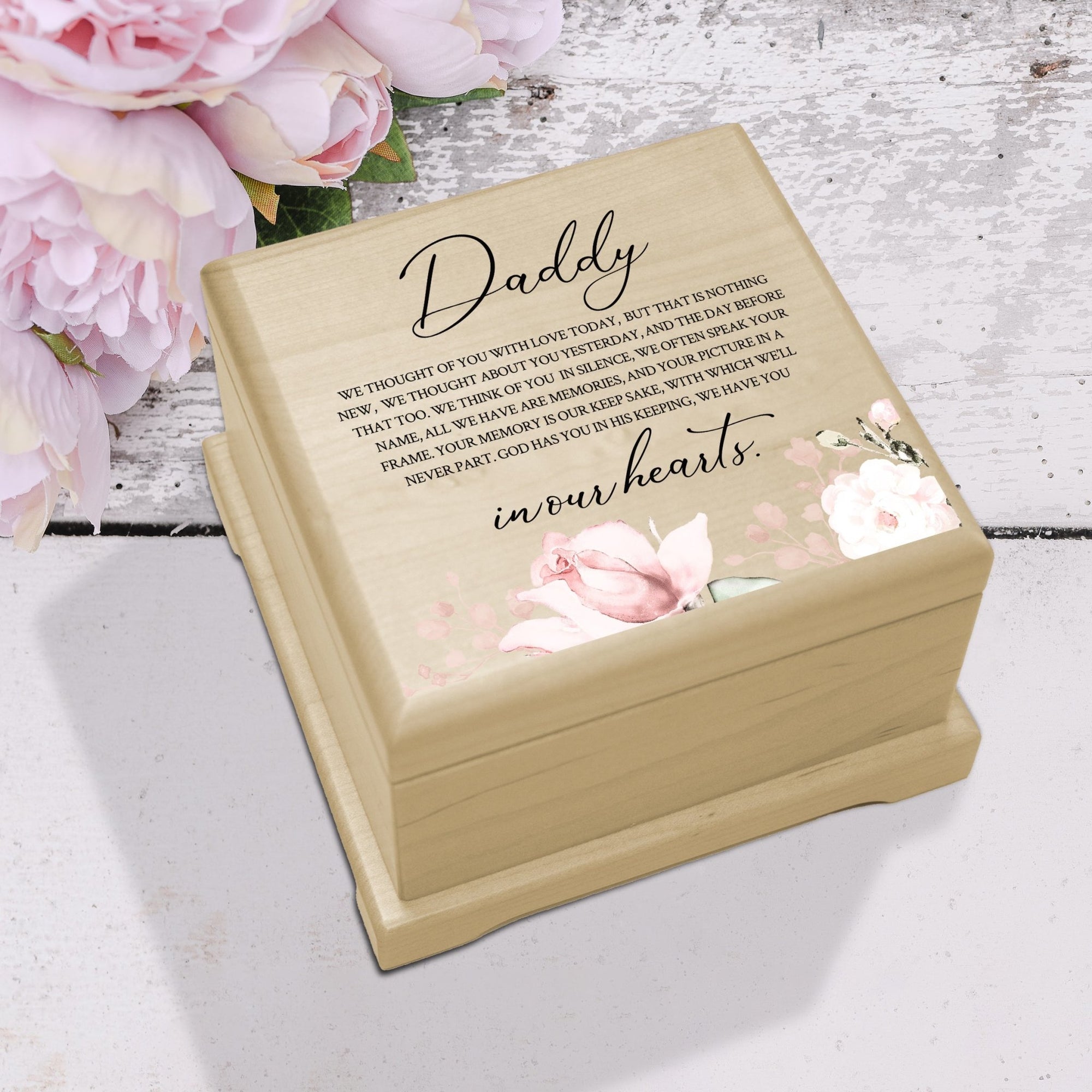 Memorial Wooden Keepsake Urn Box for Human Ashes