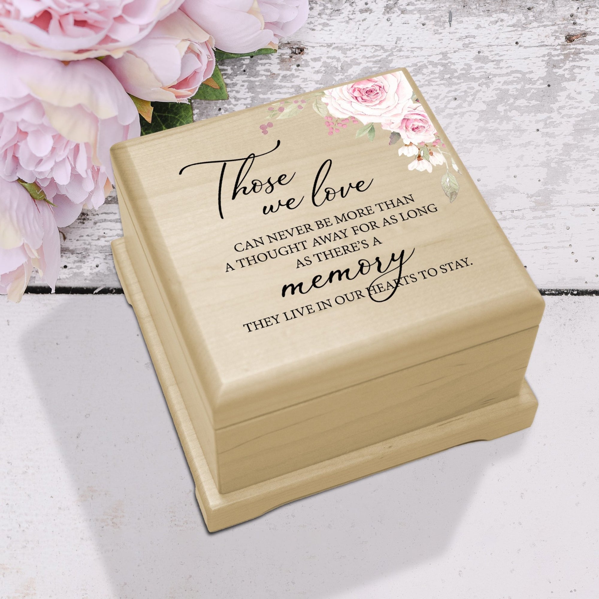 Memorial Wooden Keepsake Urn Box for Human Ashes