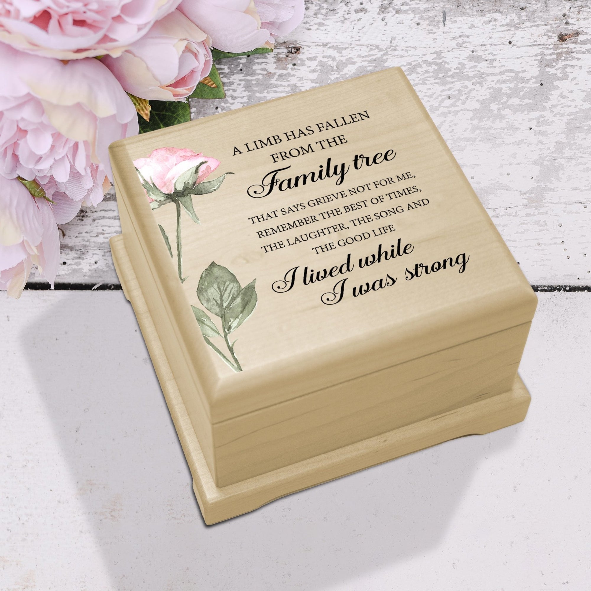 Memorial Wooden Keepsake Urn Box for Human Ashes