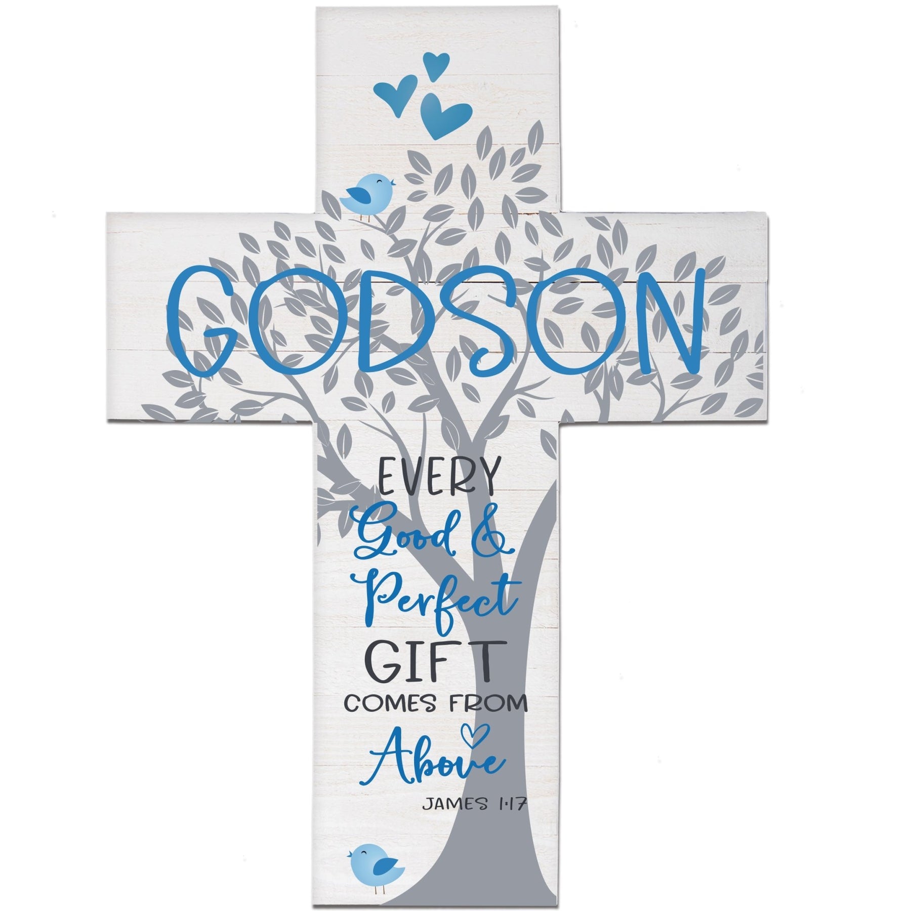 Godson Baptism Pallet Wall Cross - LifeSong Milestones