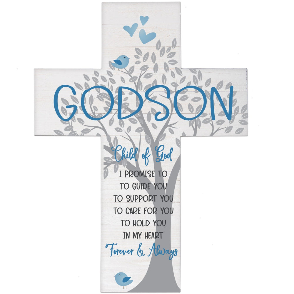 Godson Baptism Pallet Wall Cross - LifeSong Milestones