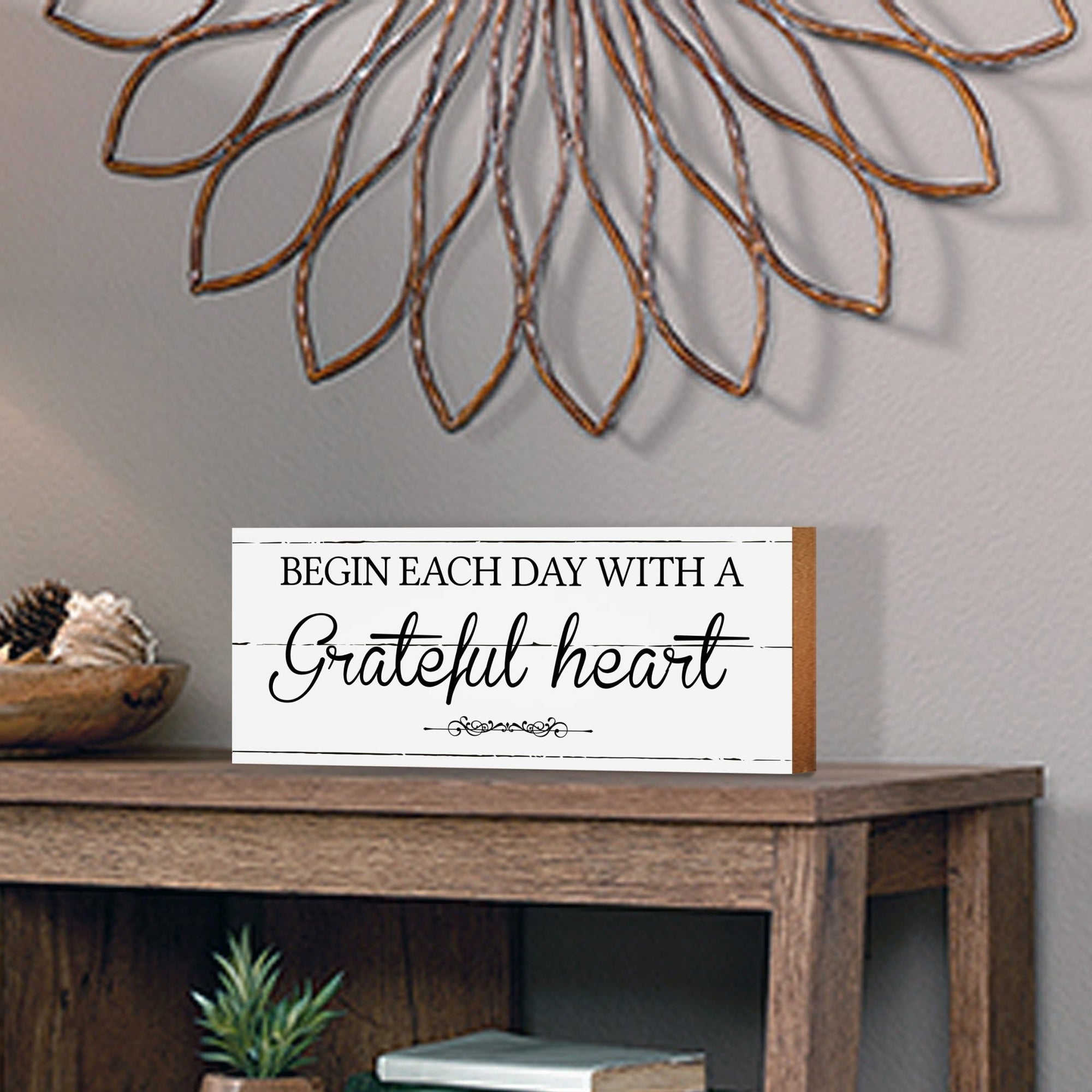 Home And Family Tabletop, Countertop, And Shelf Décor And Gift Ideas - Begin Each Day - LifeSong Milestones