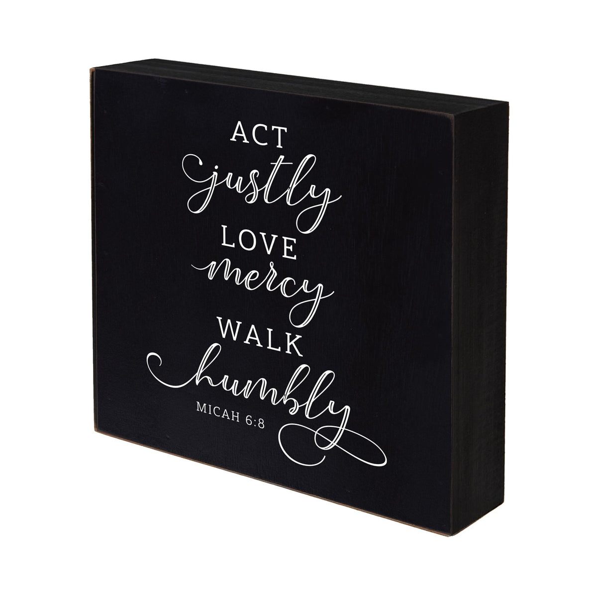 Inspirational 6x6 Shadow Box Act Justly - LifeSong Milestones