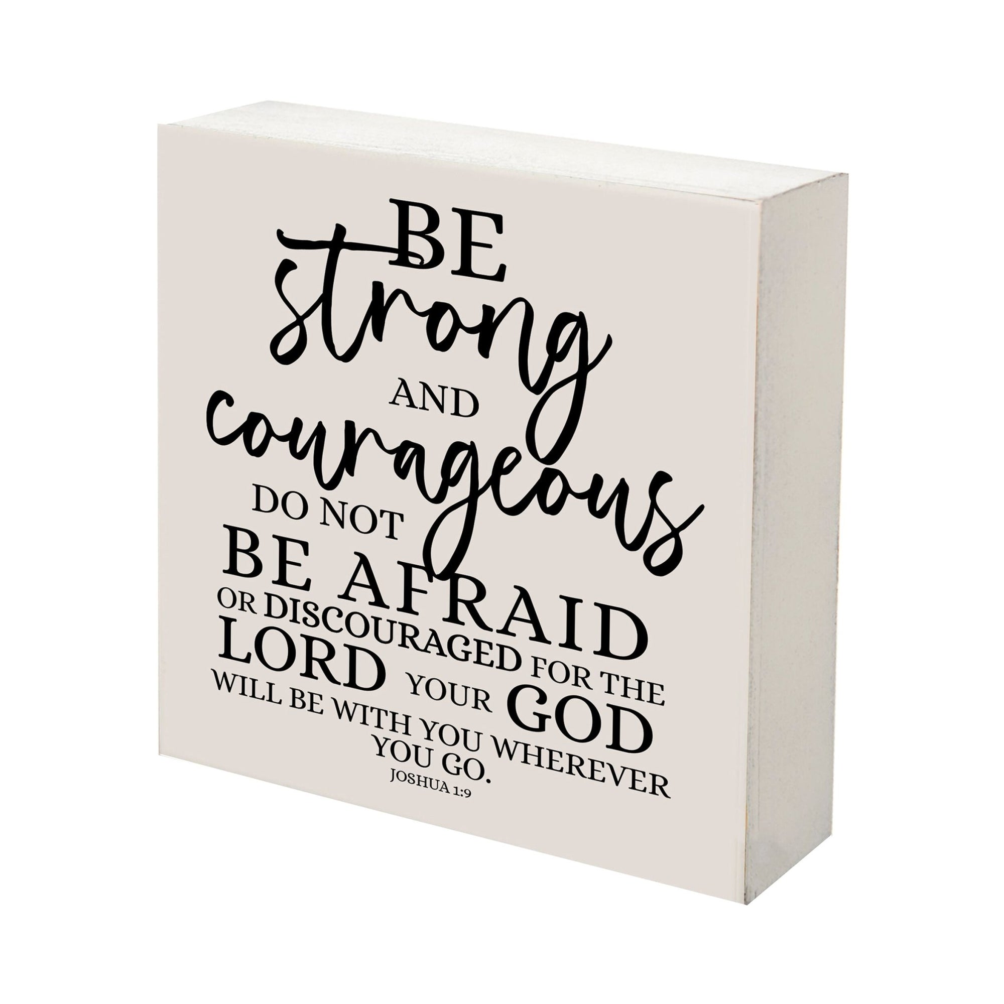 Inspirational 6x6 Shadow Box Be Strong and Courageous - LifeSong Milestones